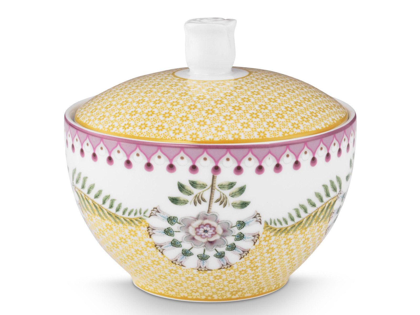 PiP Studio Zuckerdose Lily&Lotus Tiles Yellow Zuckerdose 0,3l, Porzellan