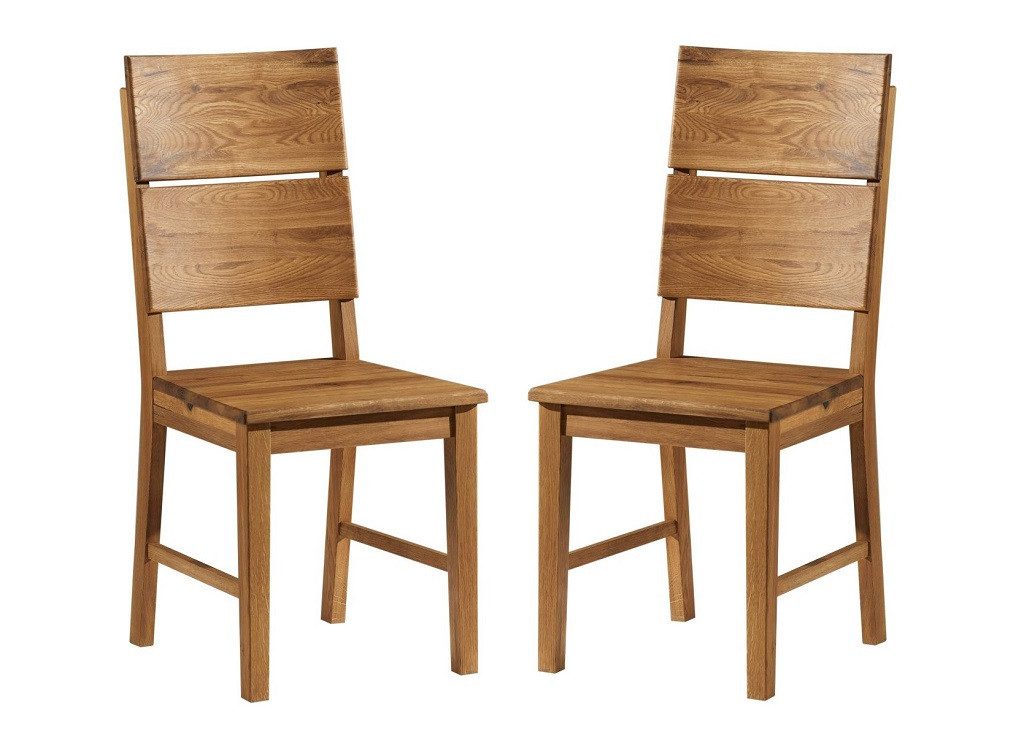 Main Möbel Esszimmerstuhl Stuhlset 2er-Set "Mike" Wildeiche massiv günstig online kaufen