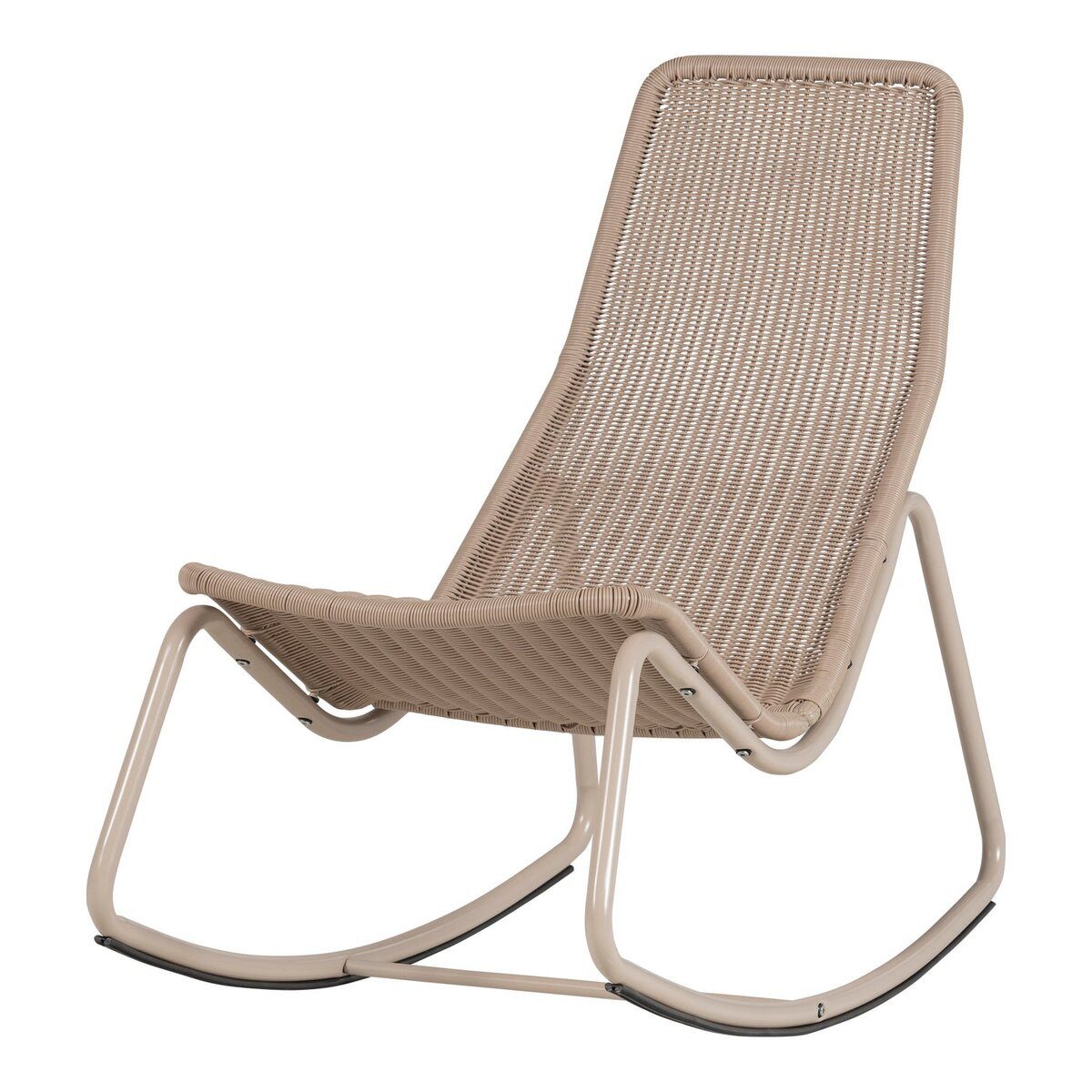 WOOOD Gartenstuhl Tom - Metall & Poly-Rattan, Sand, Geeignet für den Innen- und Außenbereich