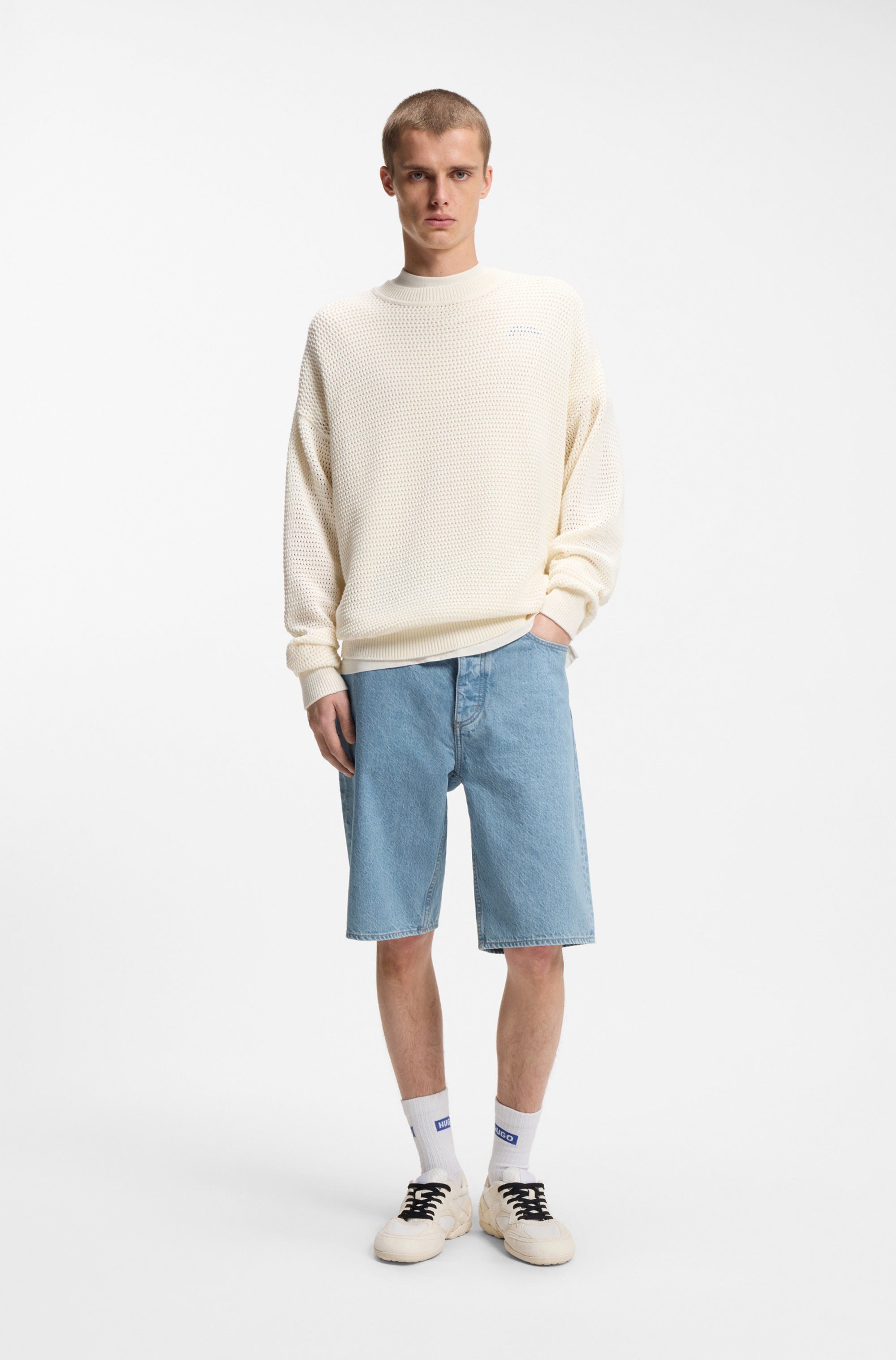 HUGO Blue Jeansshorts Skate Straight Fit