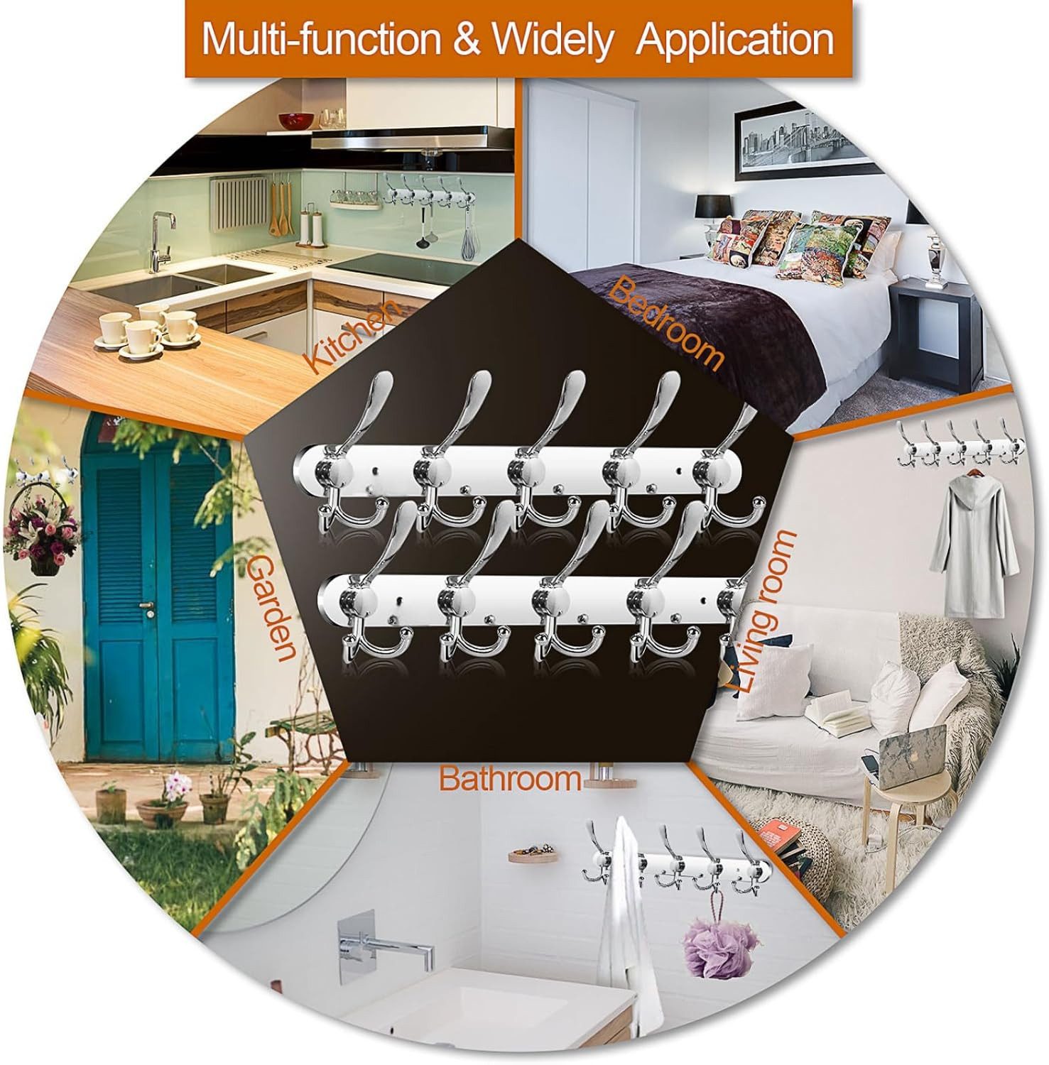 Refined Living Garderobenhaken Garderobenleiste Wand,Handtuchhaken,Hakenlei günstig online kaufen