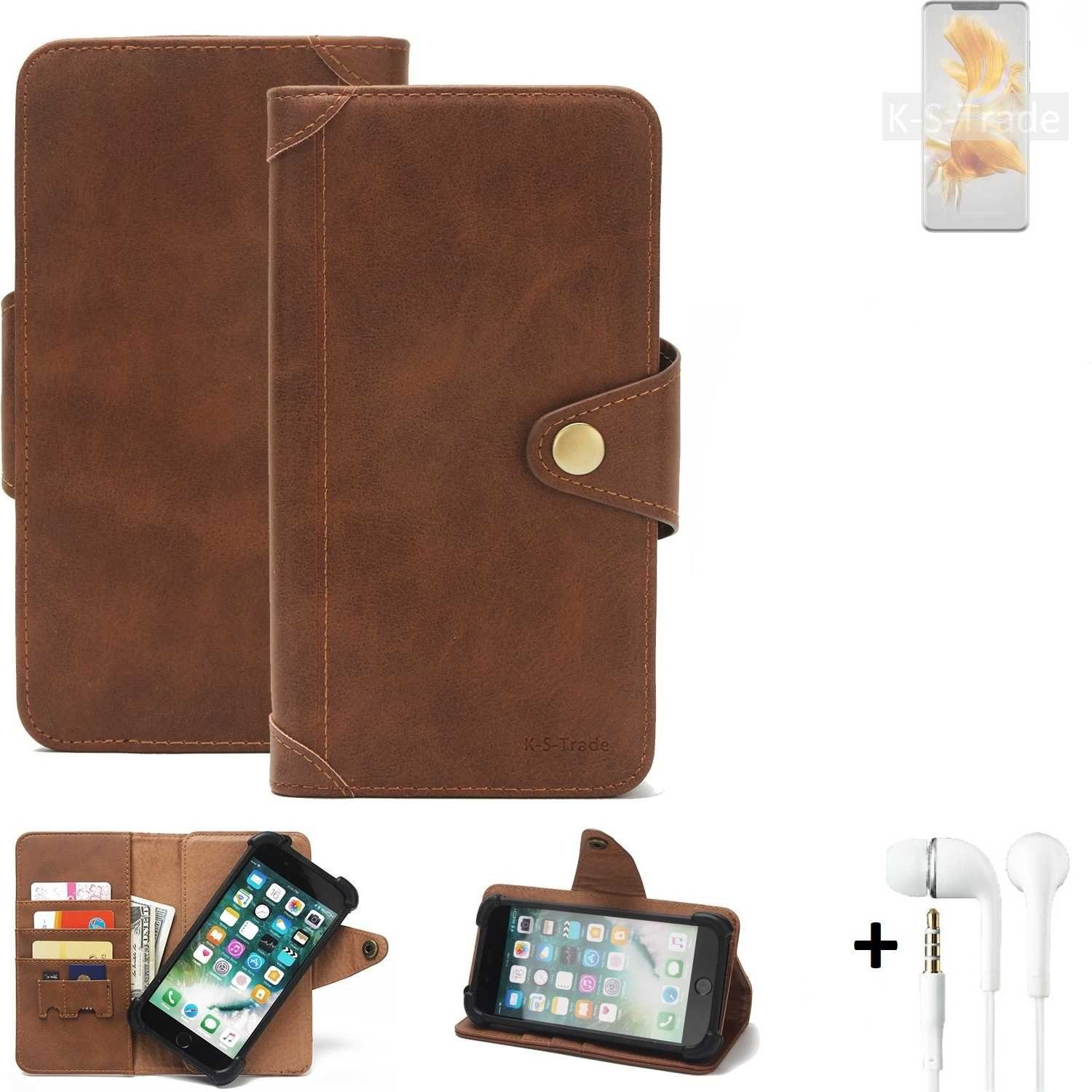 K-S-Trade Handyhülle für Huawei Mate 50 Pro, Handyhülle + Kopfhörer Schutz Hülle Walletcase Bookstyle Tasche