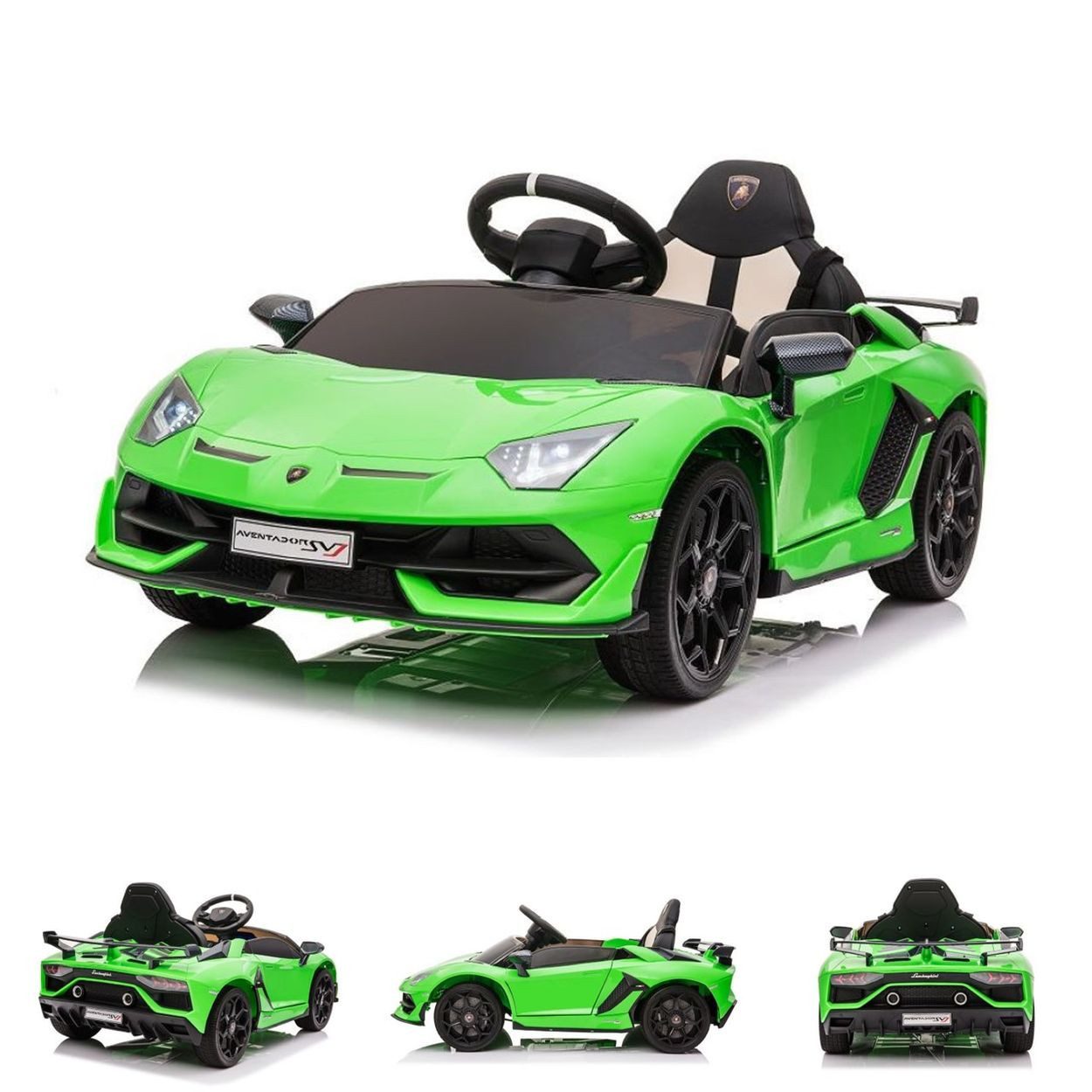 ES-Toys Elektro-Kinderauto Kinder Elektroauto Lamborghini, Belastbarkeit 40 kg, Aventador SVJ EVA-Reifen Sicherheitsgurt
