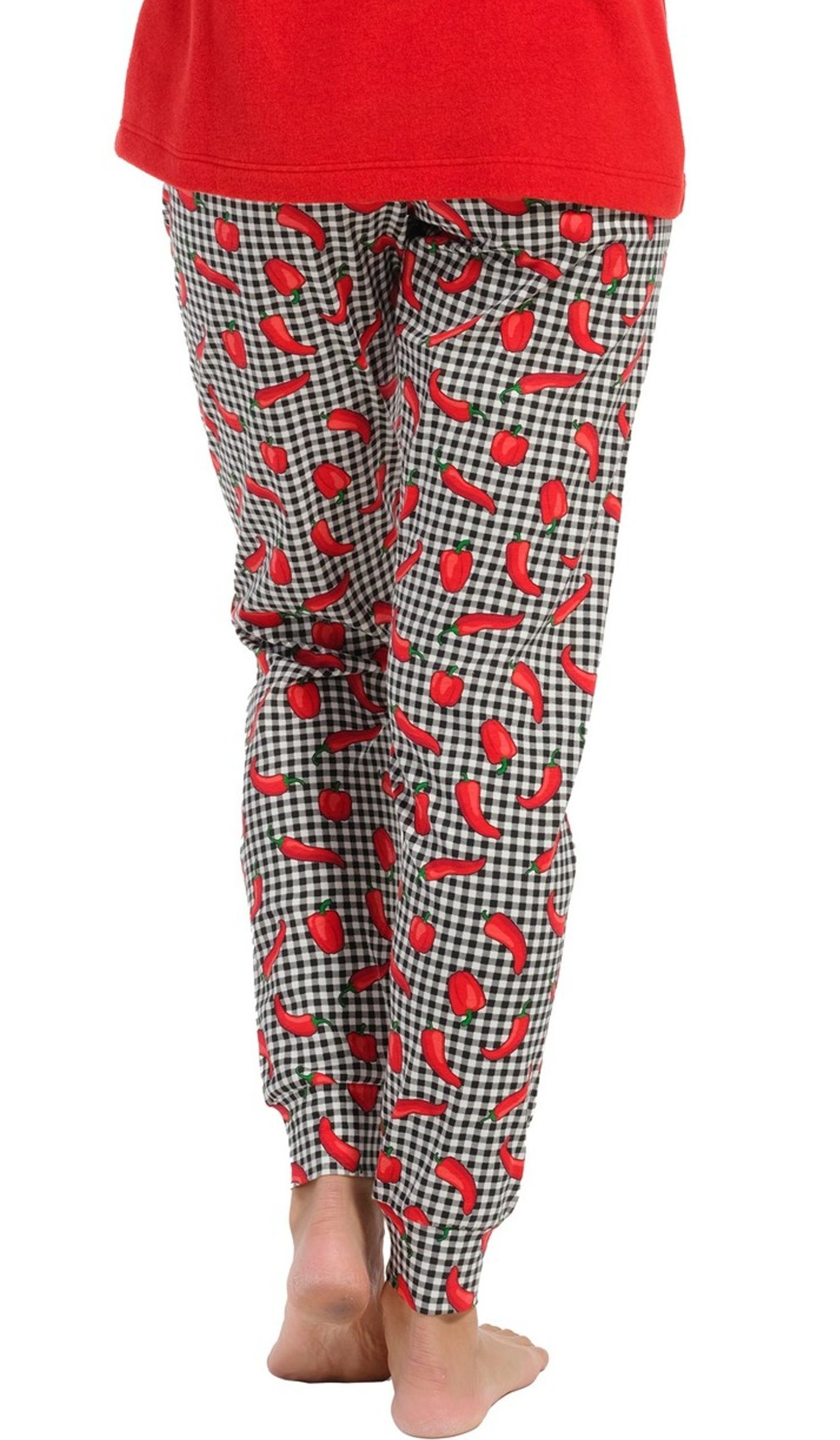 Paprika (1-tlg) Design Rebelle Hose Modisches Pyjama Damen Pyjamahose
