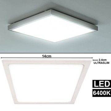 etc-shop LED Deckenleuchte, LED-Leuchtmittel fest verbaut, Kaltweiß, 4er Set LED Aufbau Leuchte Decken Panel weiß Wohn Arbeits Zimmer