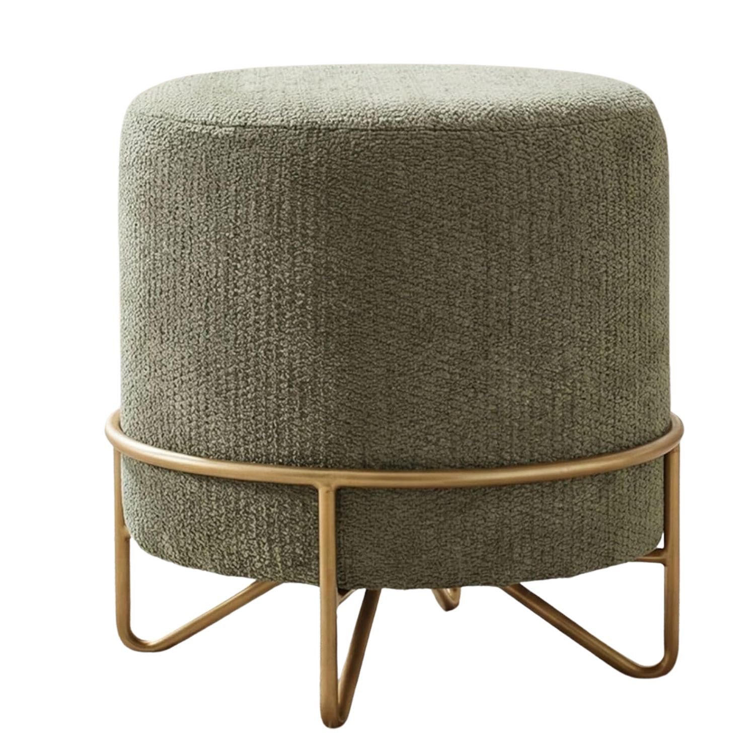 WAHSON OFFICE CHAIRS Ottomane Runder Chenille-Ottoman, Polsterhocker–ideal als Schmink-,& Fußhocker