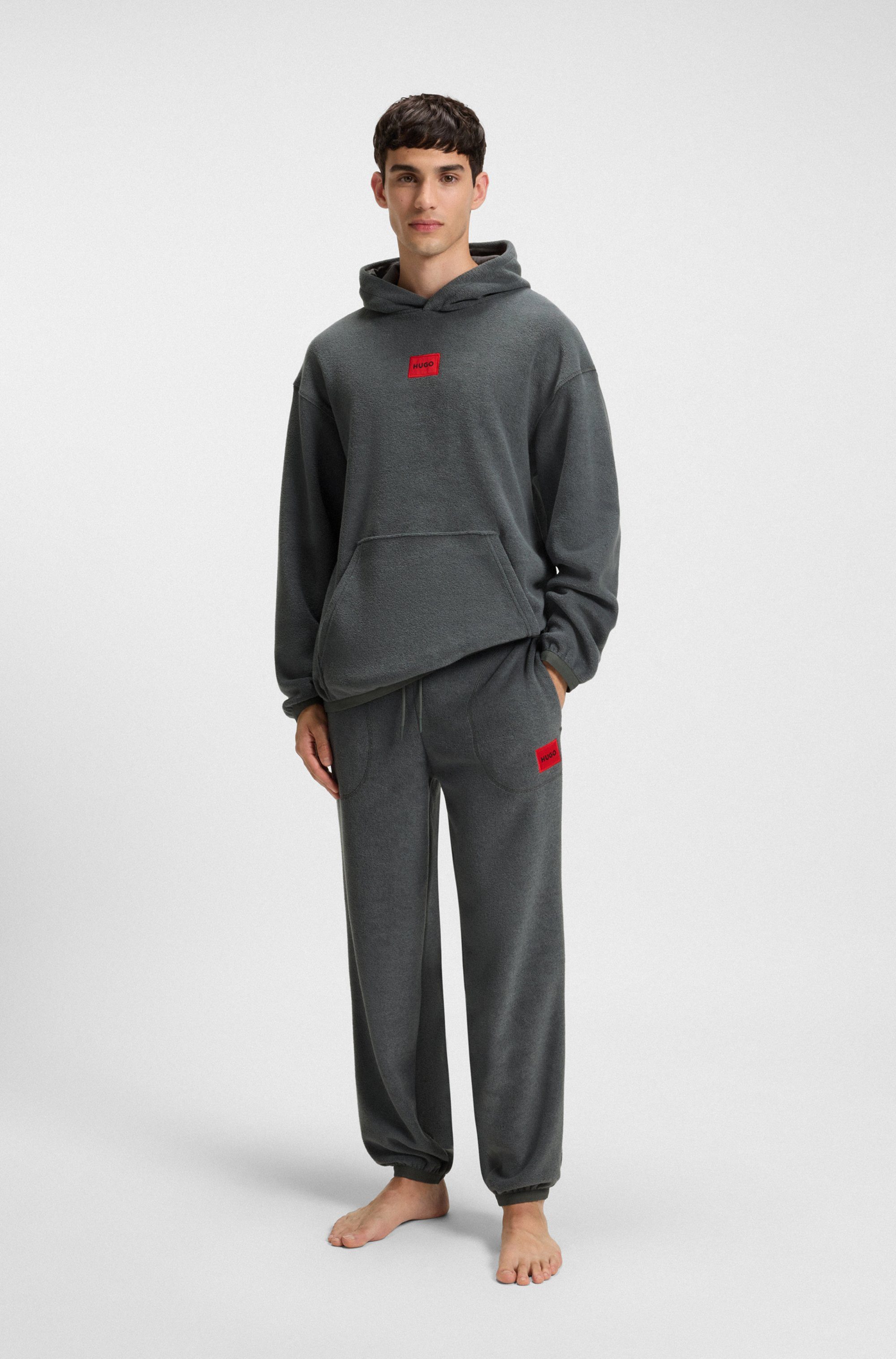 HUGO Jogginghose Terry Bündchen am Bein, aus Fleece, relaxed fit
