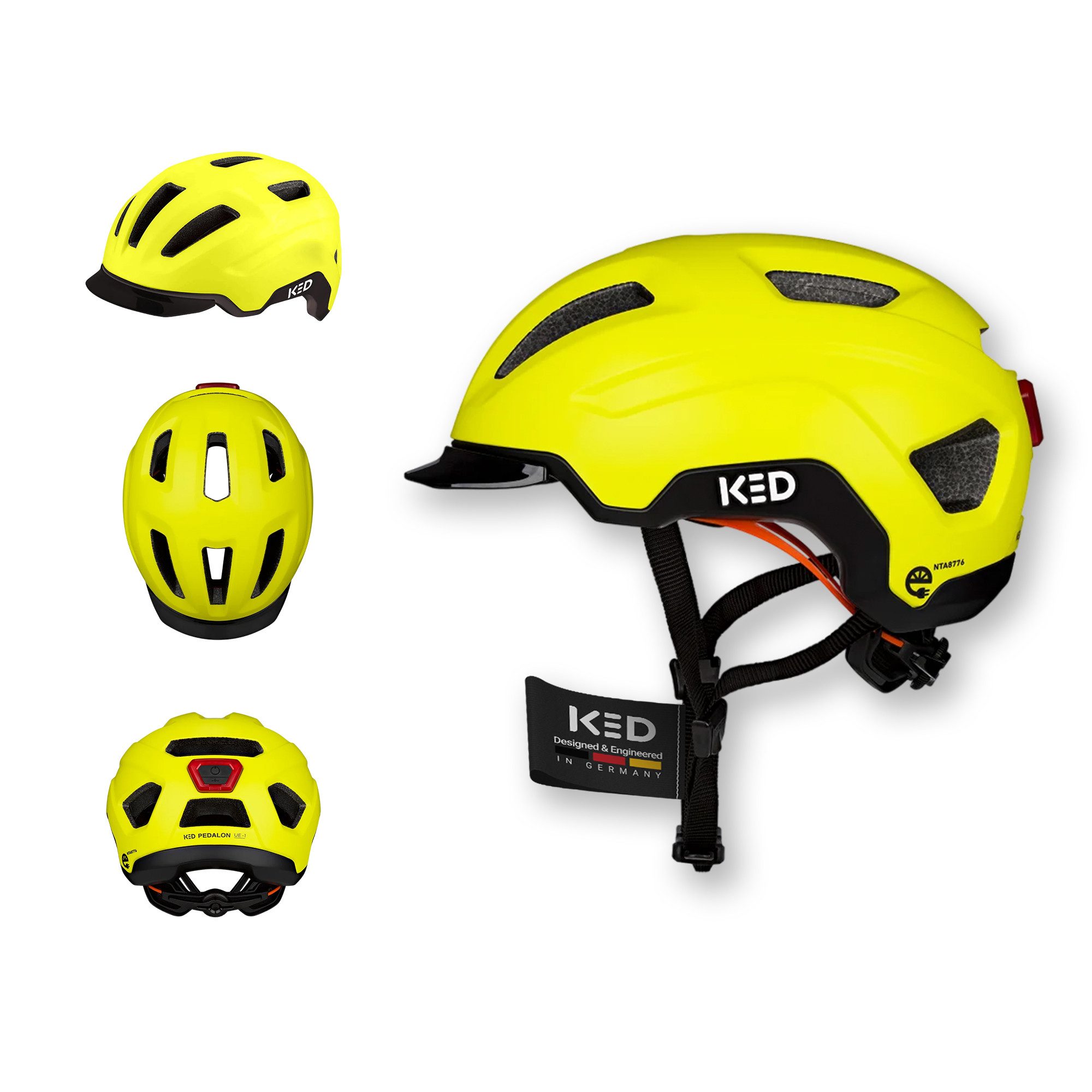 KED Fahrradhelm Pedalon E-Bike Helm, mit LED-Rücklicht und Maxshell-Technologie