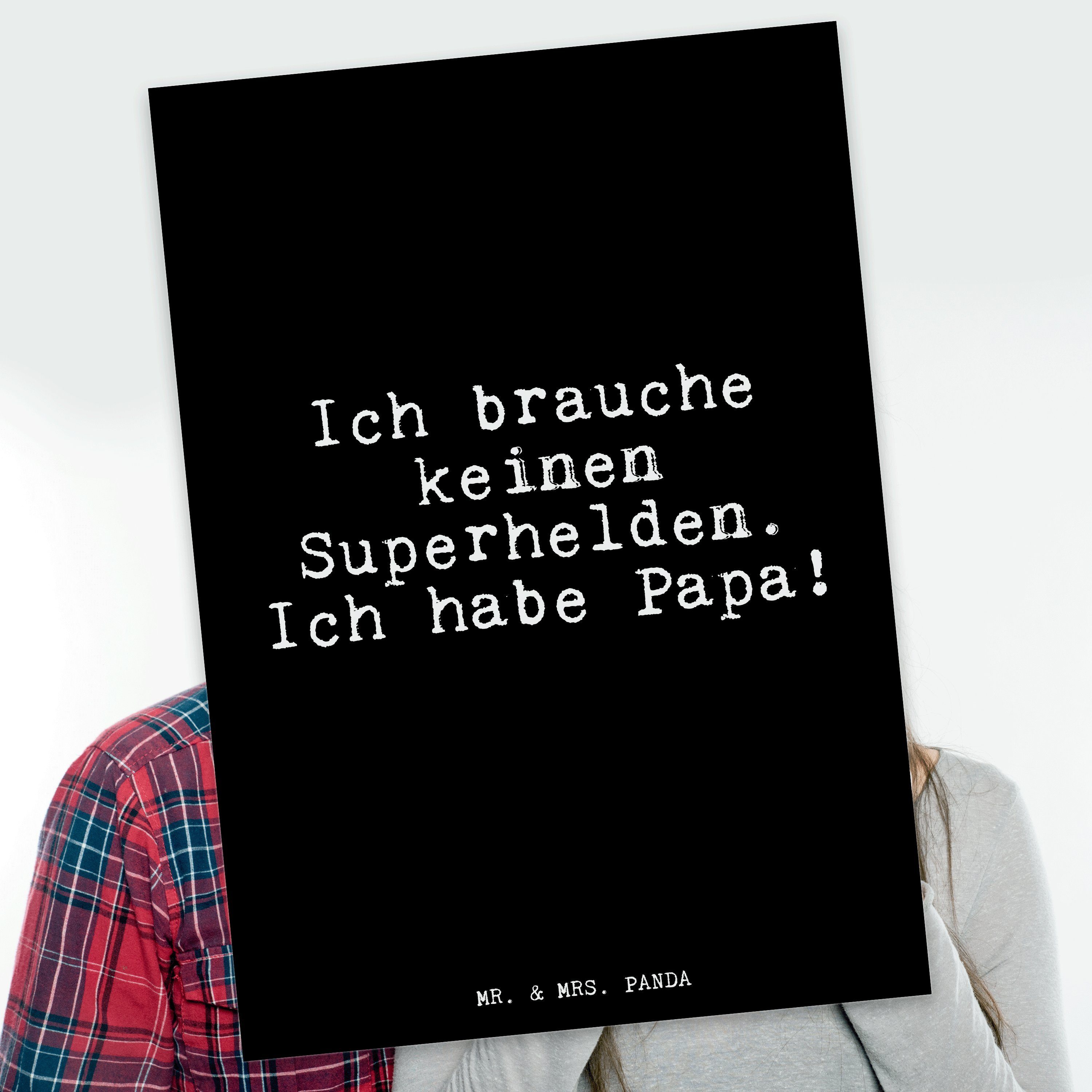 Mr. & Mrs. Panda Postkarte »Ich brauche keinen Superhelden