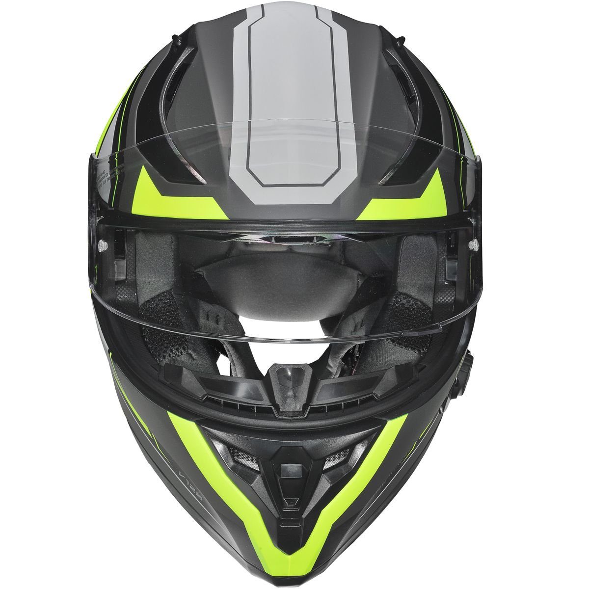 rueger-helmets Motorradhelm RT-826 COM Bluetooth Motorradhelm Integralhelm Pinlock Quad Fullface Sturzhelm HelmRT-826COM Black Neon XS