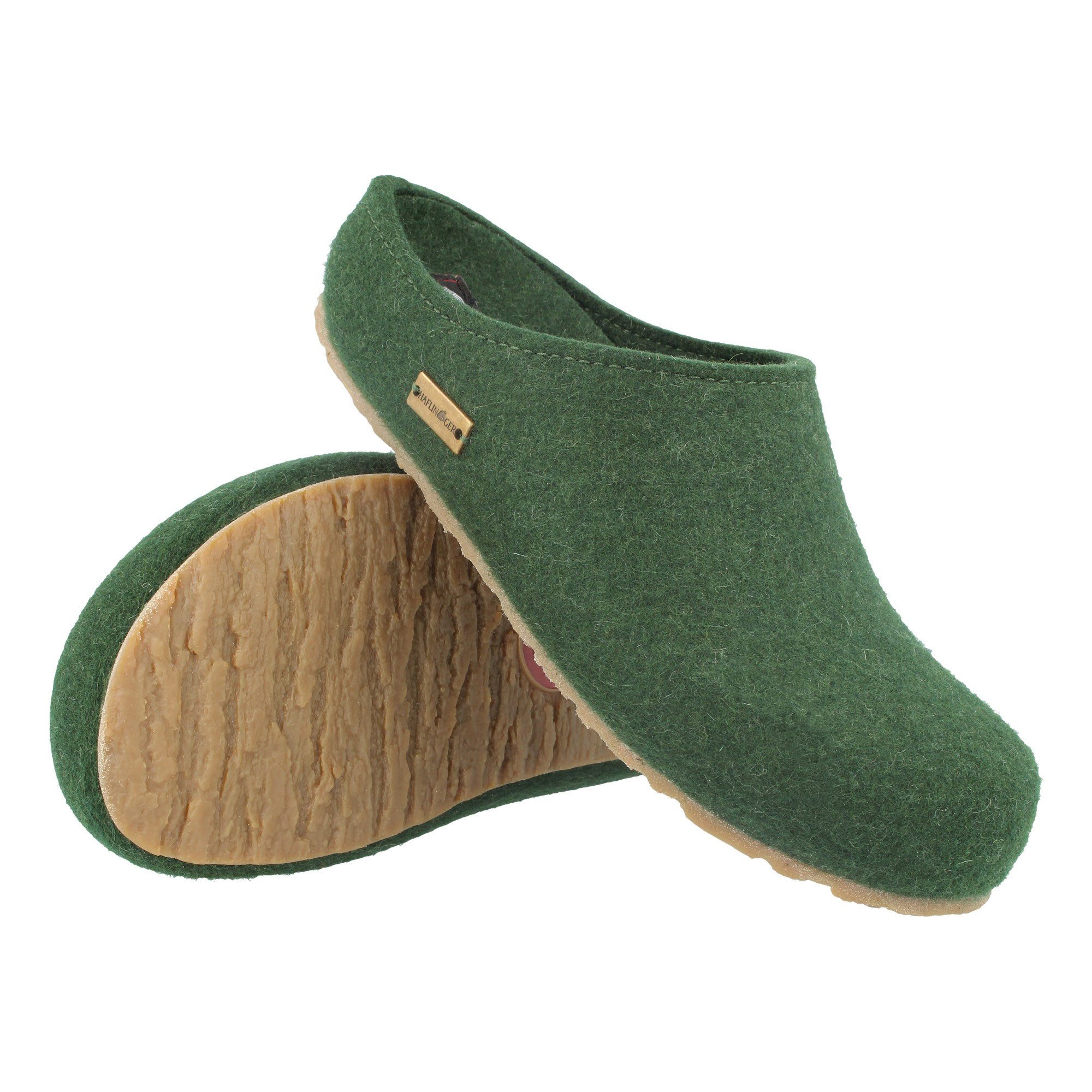 Haflinger Haflinger Michl Filzclog aus reinem Wollfilz mit Wechselfussbett Hausschuh