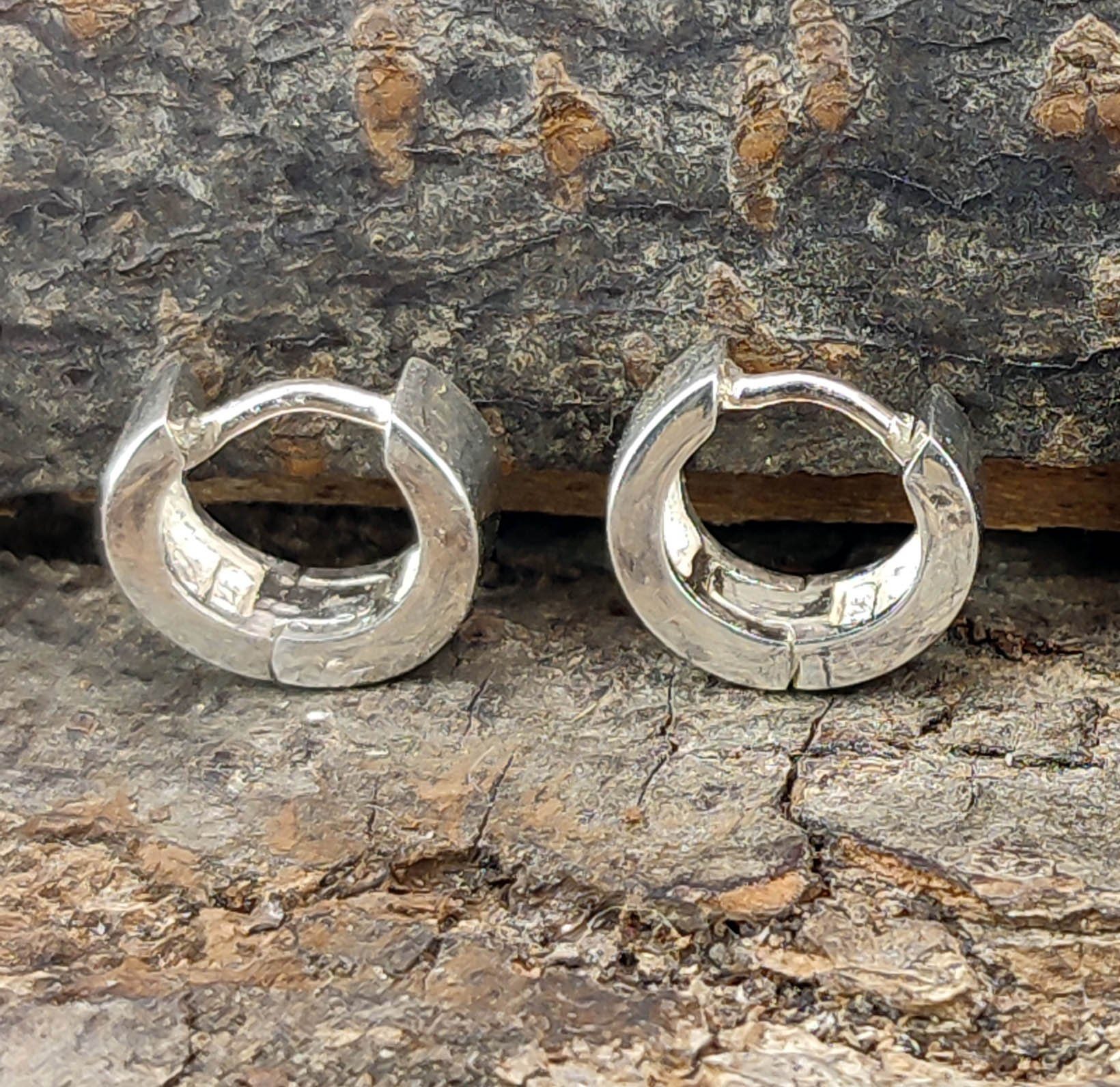 Kiss of Leather Sterling Silber Ohrring-Set Ohrringe Paarpreis 925 Kreolen Klappcreole 11mm Ohr