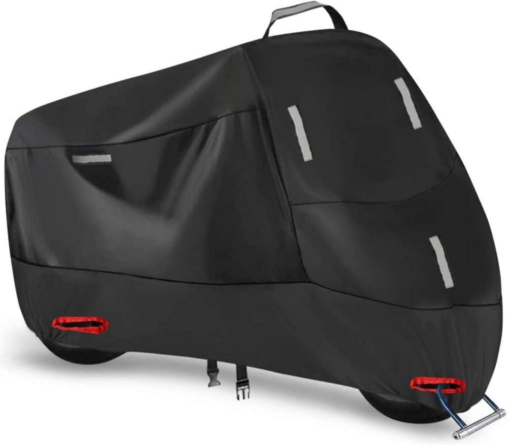 Faltgarage Motorrad Abdeckplane 300D Wasserdicht Schwarz Silber XXXL