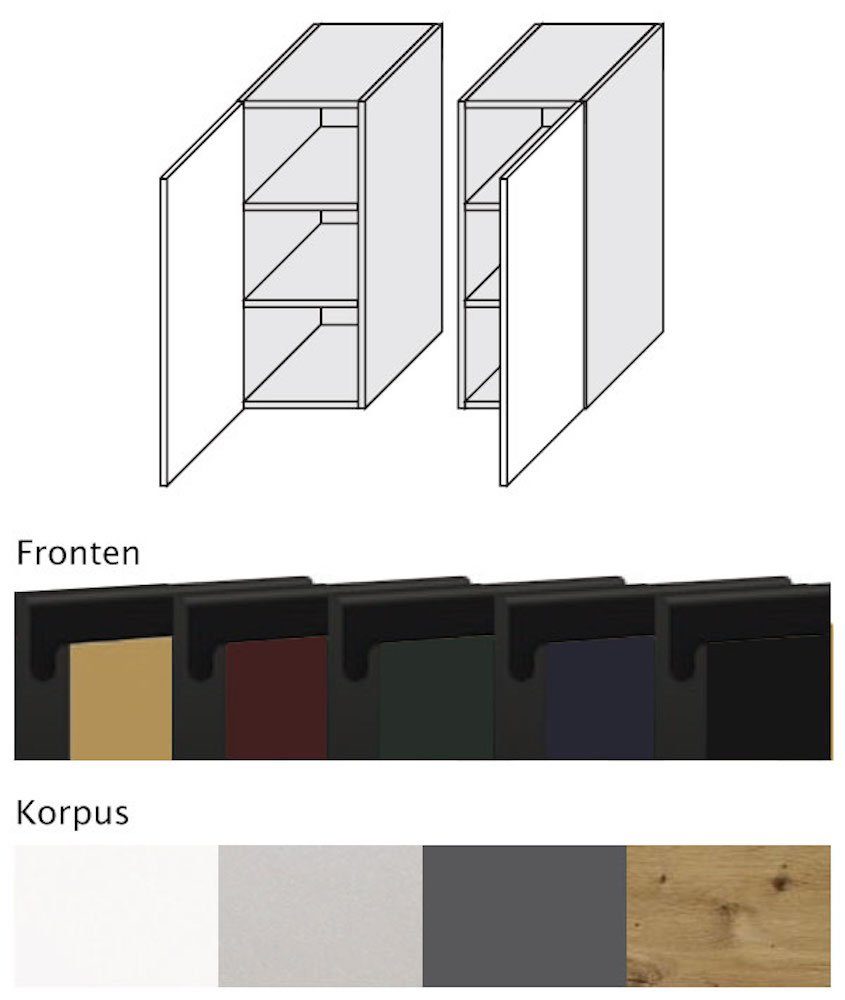 Korpusfarbe 1-türig Feldmann-Wohnen grifflos Velden Ausführung super wählbar 30xcm Klapphängeschrank rubinrot matt und Front-,