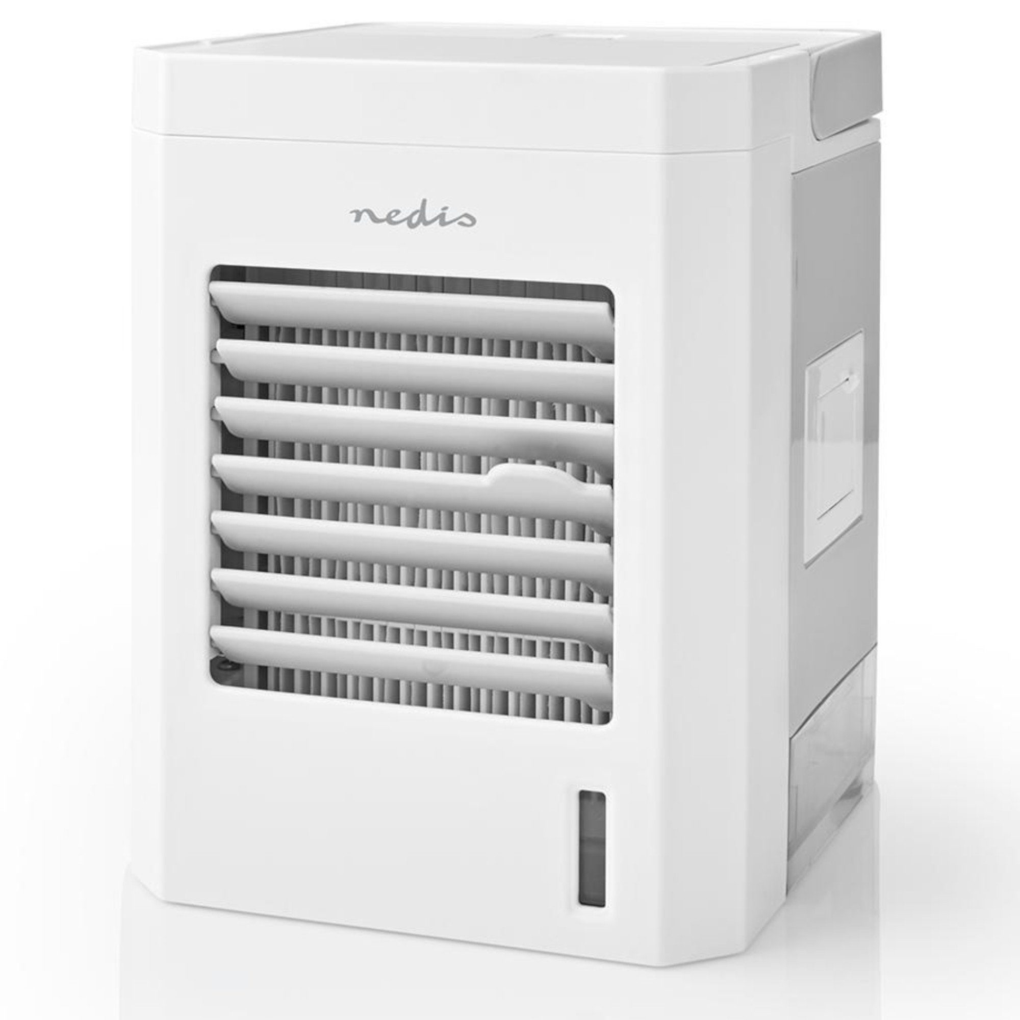 Nedis Luftbefeuchter Mini-Luftkühler, Luftbefeuchter, Tischventilator, USB-Stromversorgung, 3 Luftstärken, Wassertank 0,3 L, Höhe 18 cm, weiß