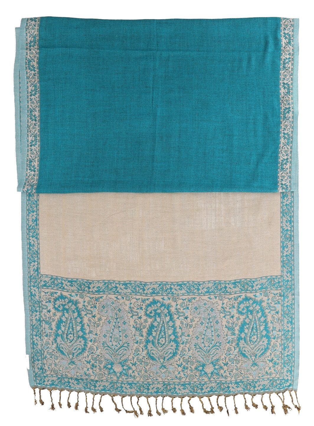 Guru-Shop Halstuch Viskose Schal Stola mit Paisley Muster - aqua