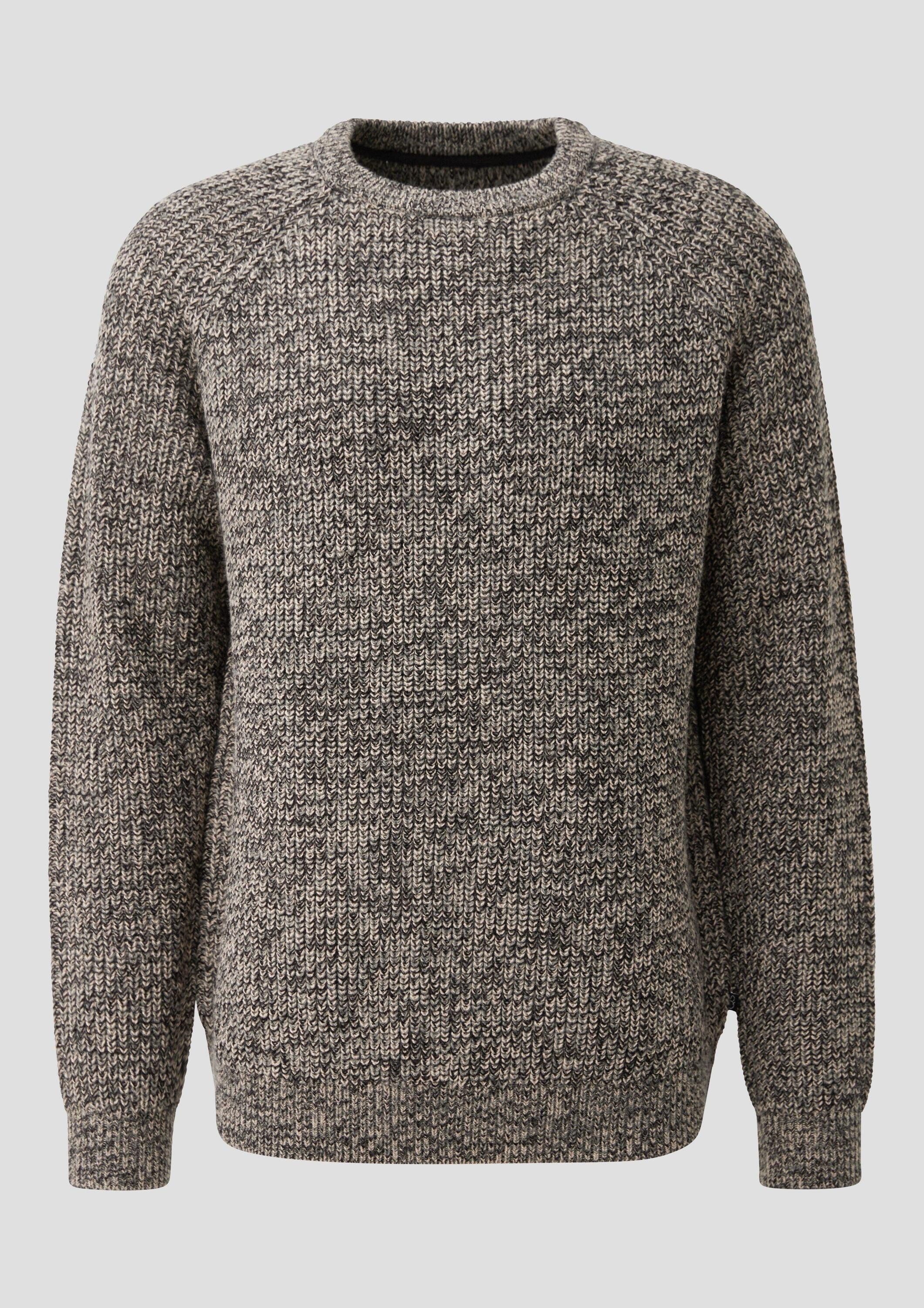 QS Longpullover Strickpullover Melierter Pullover