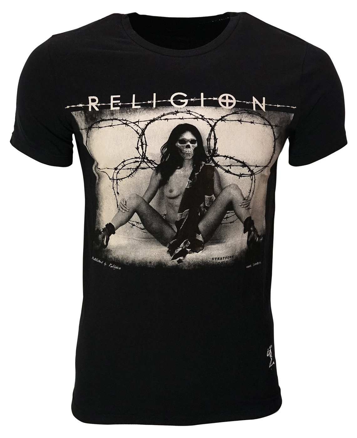 T-Shirt RELIGION Clothing Herren T-Shirt OLYMPIC PAPER-Schwarz-L