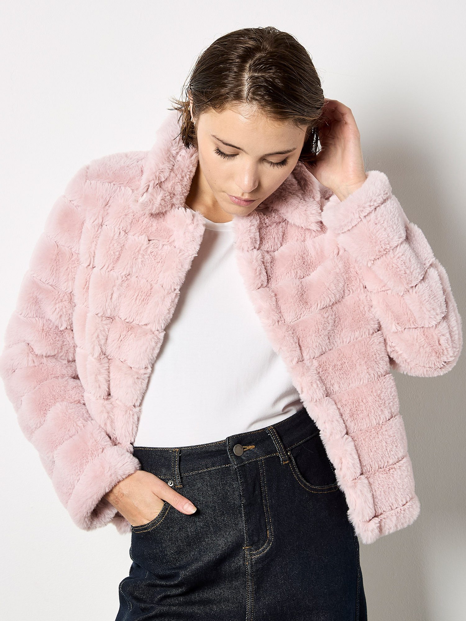 Apricot Fellimitatjacke günstig online kaufen