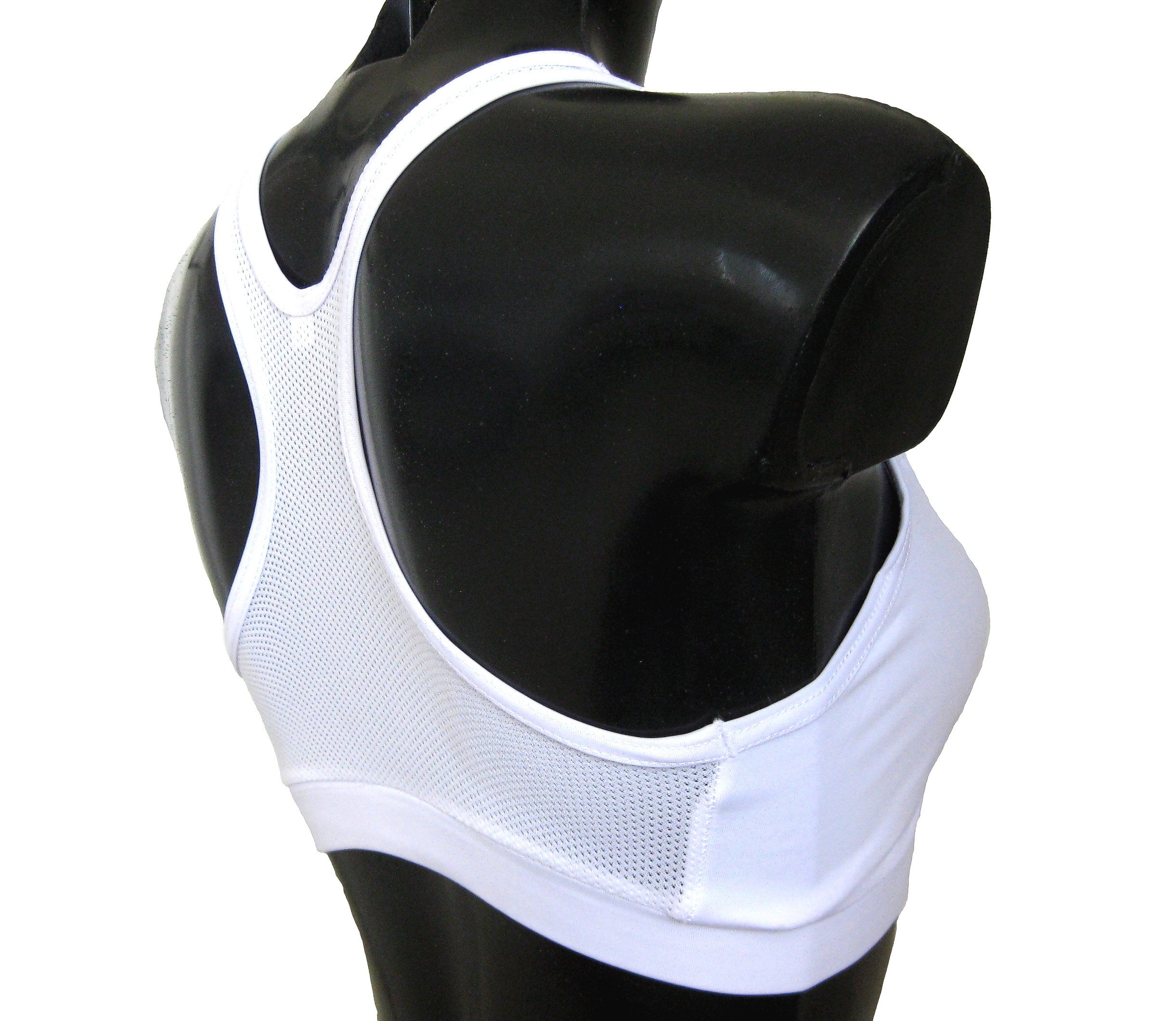 BAY-Sports Set: Sport-Bustier Oberteil Brustschutz Topp Tang Top für Damen Brustschutz Schalen Guard Sport BH mit Taschen zum Einstecken von Schutzschalen