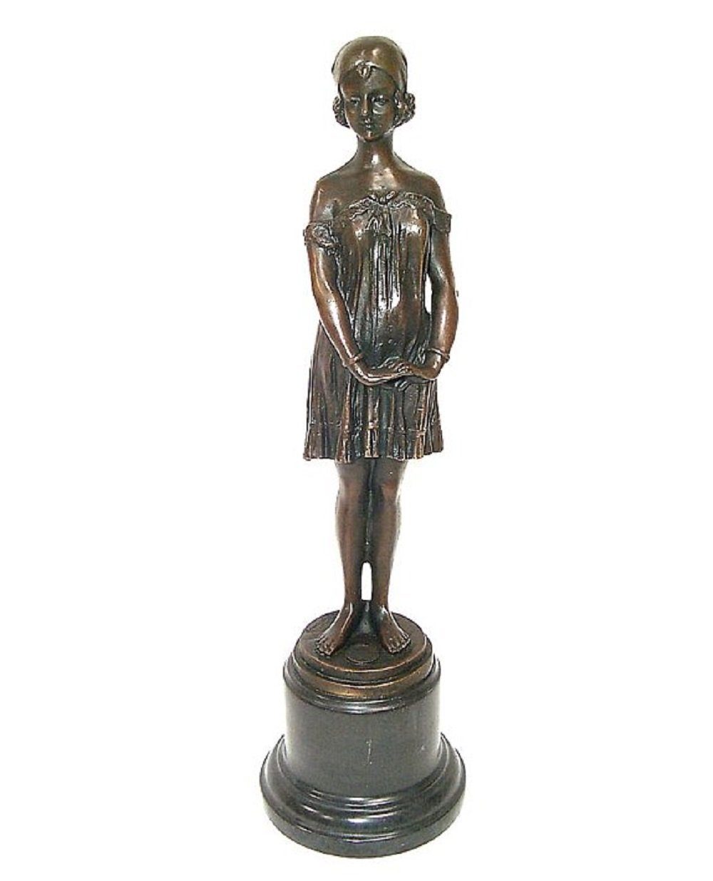 Linoows Dekoobjekt Bronzefigur Bronze Skulptur Die Unschuld, Chiparus, Bronze Figur, "Die Unschuld" signiert Chiparus