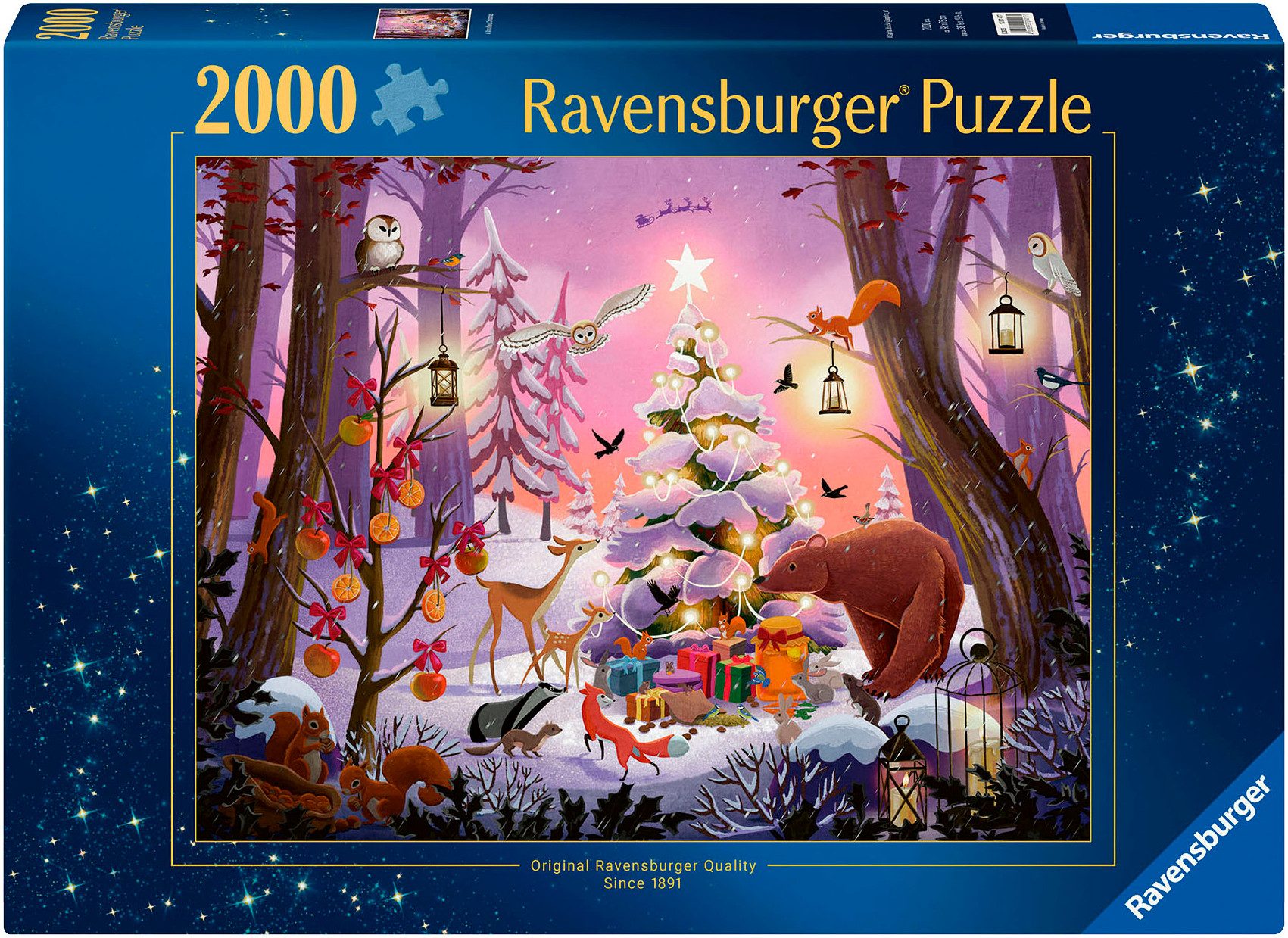 Ravensburger Puzzle Weihnachten im Wald, 2000 Puzzleteile, Made in Germany günstig online kaufen