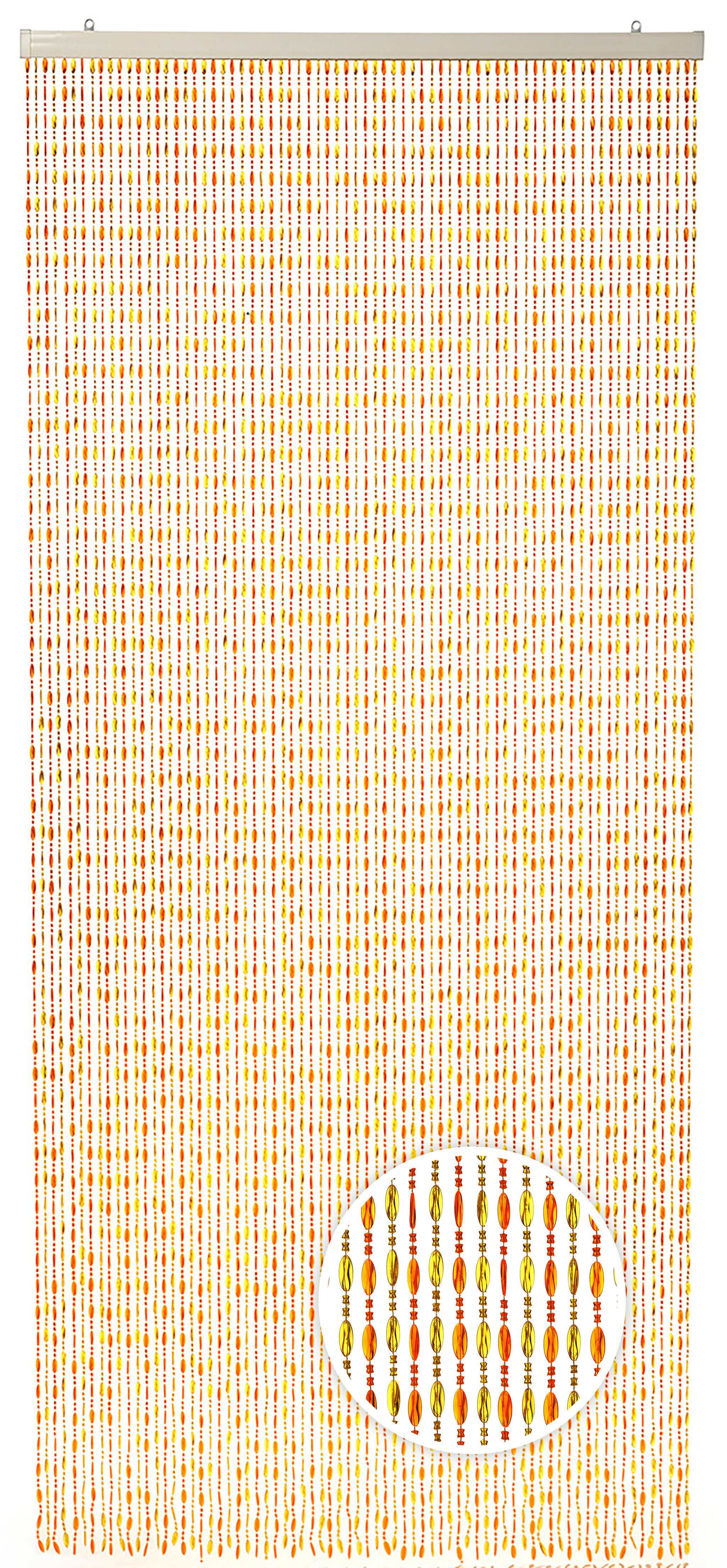 Kobolo Türvorhang Dekovorhang ORANGE Kunststoff orange und gelb (1 St), Öse günstig online kaufen