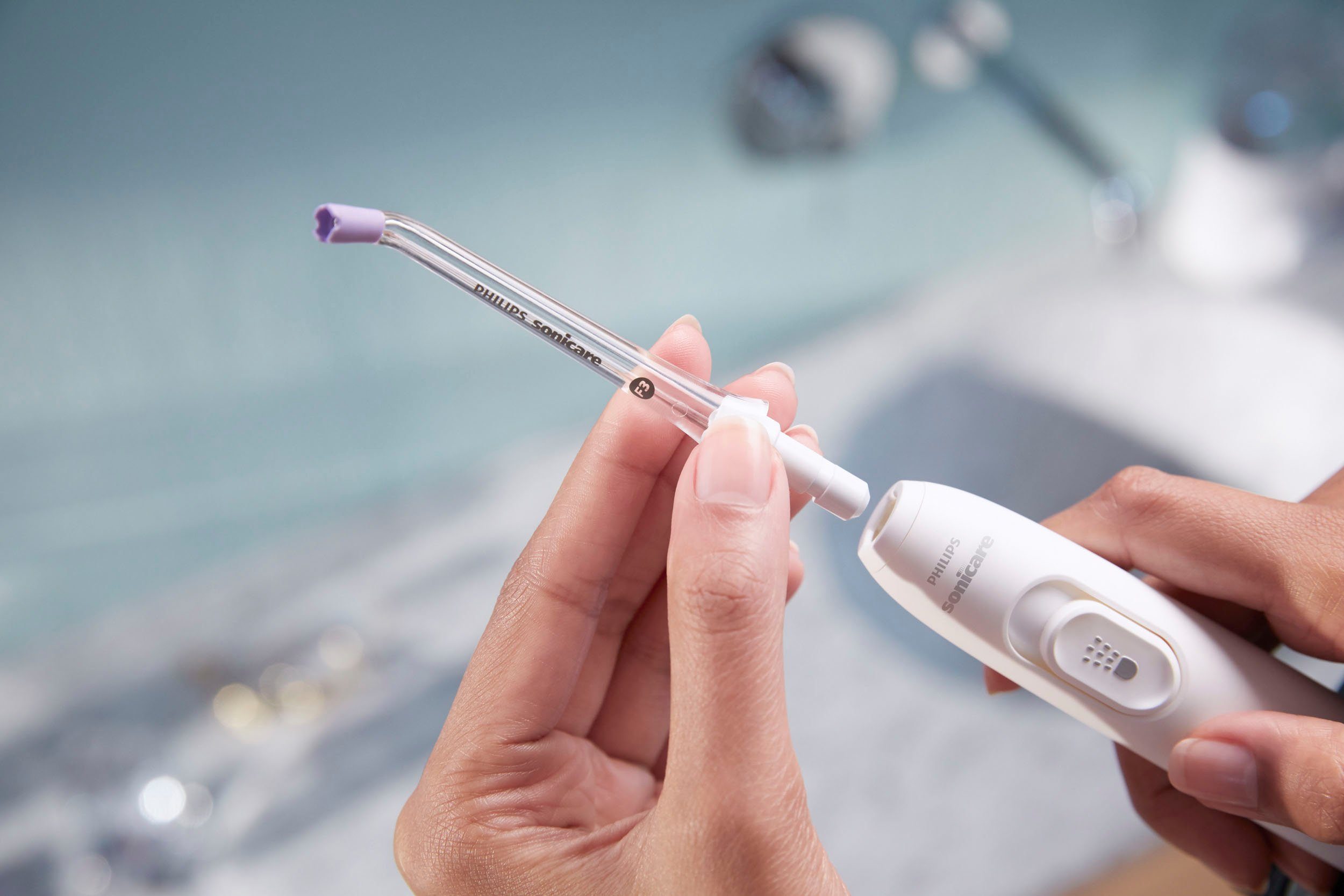 Philips Sonicare Zahnzwischenraum-Reiniger Power Flosser 3000 HX3711/20, Aufsätze: 2 St., mit Quad Stream-Technologie, 2 Reinigungsmodi, 10 Intensitätsstufen – Bild 3 von 5