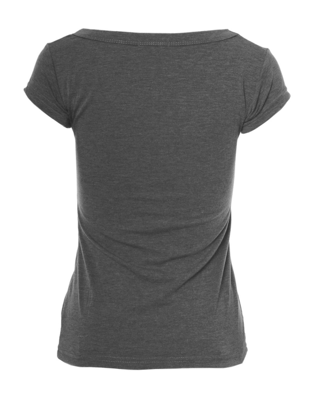T-Shirt Basic Fit Skinny T-Shirt meliert Kurzarm Muse 1001 grau