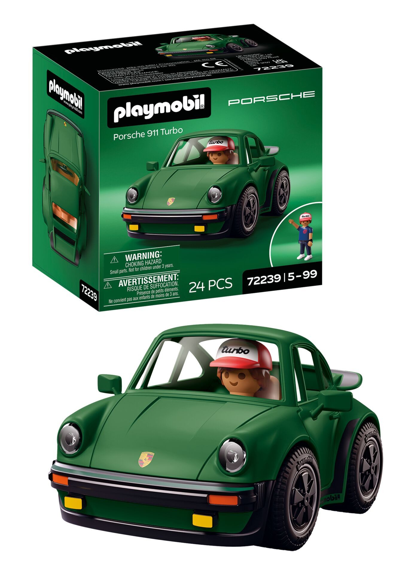 Playmobil® PLAYMOBIL X Porsche 911 Turbo (72239), Cars Konstruktions-Spielset, (24 St), Made in Europe