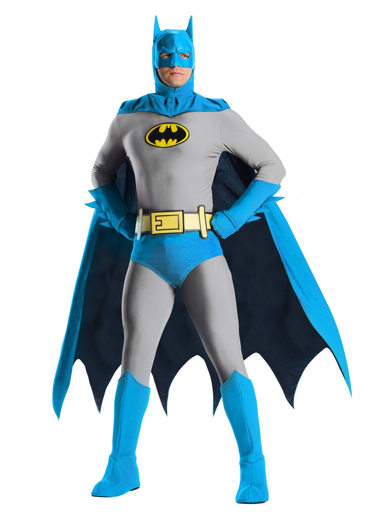 Charades Kostüm Classic Batman Premium, Hochwertiges Cosplay-Kostüm im Stil der klassischen Batman-Comics