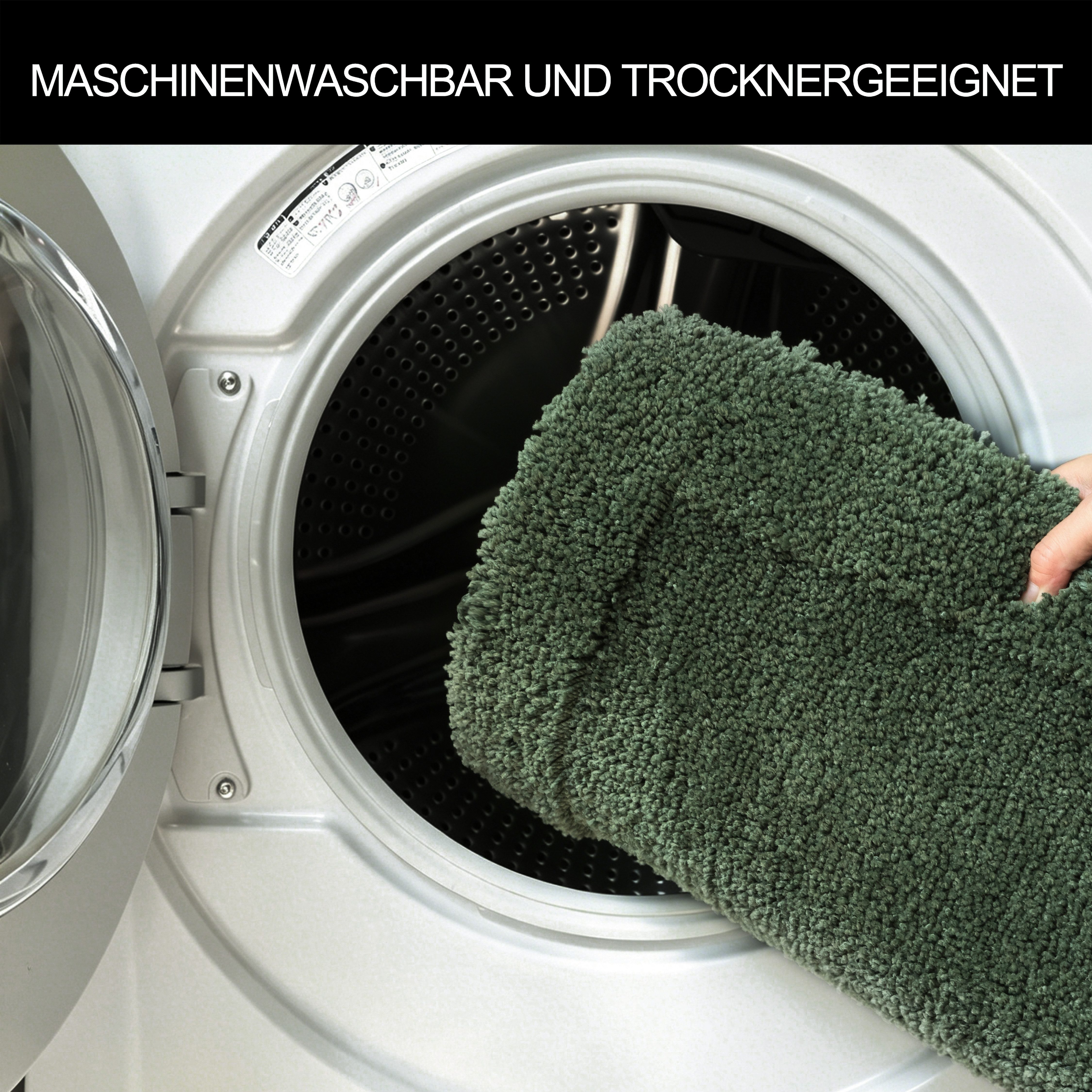OTTO home Badematte Sanremo mit Rahmen, Badvorleger, Badezimmer, sehr weich, Hoch-Tief, Höhe 25 mm, rutschhemmend beschichtet, schnell trocknend, fußbodenheizun – Bild 4 von 5