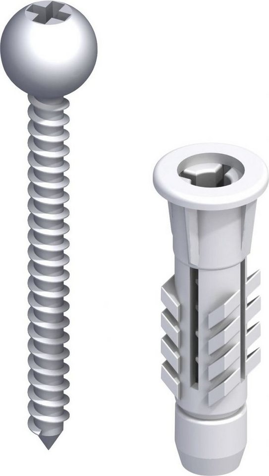 Thumbnail - alfer Schrauben- und Dübel-Set alfer Dübel-System 4 x 35 mm Stahl verzinkt silber