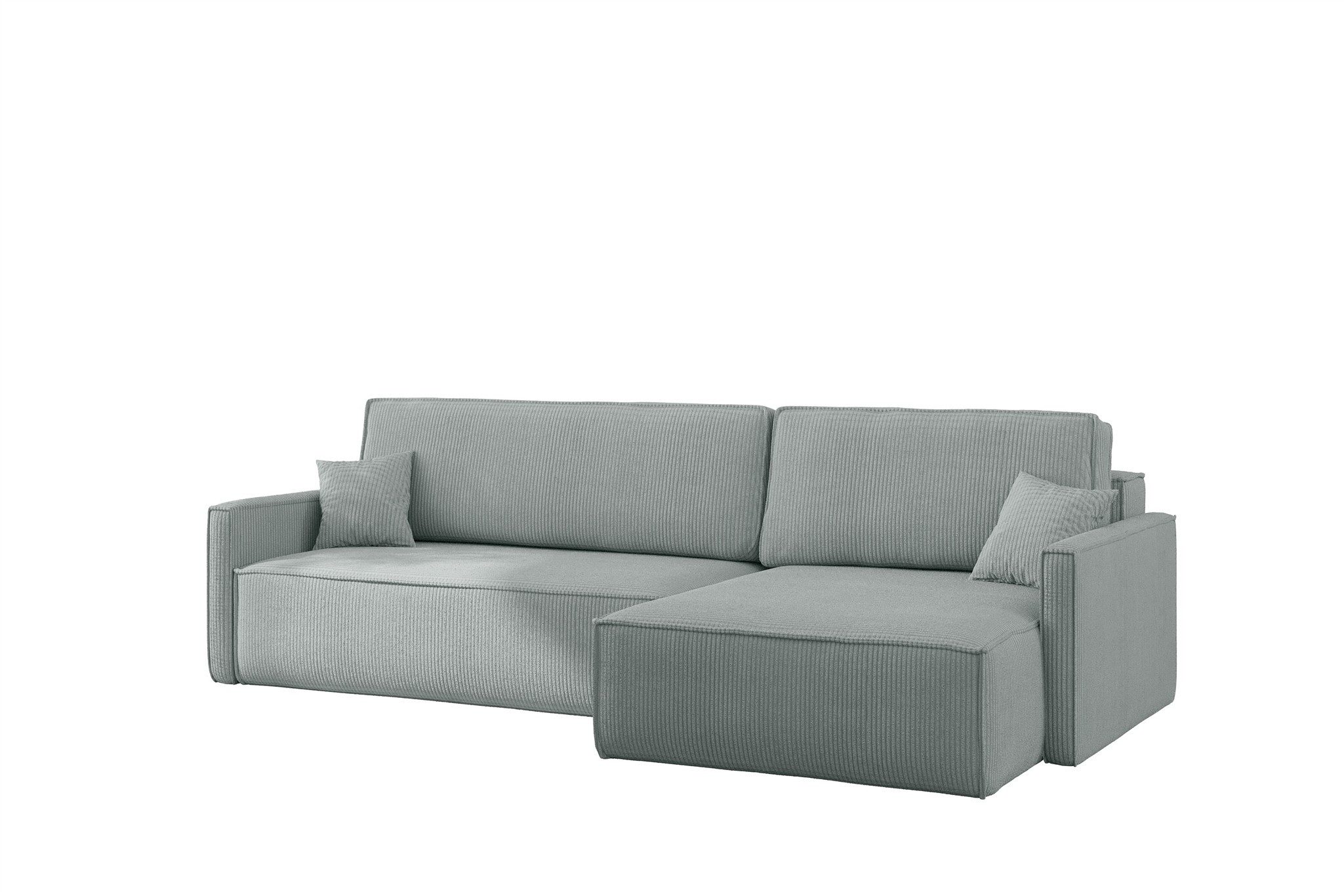 Fun Möbel Ecksofa Schlafsofa Sofa FUN MARIUS in Stoff, inkl. 2 Zierkissen, Inkl. Bettkasten