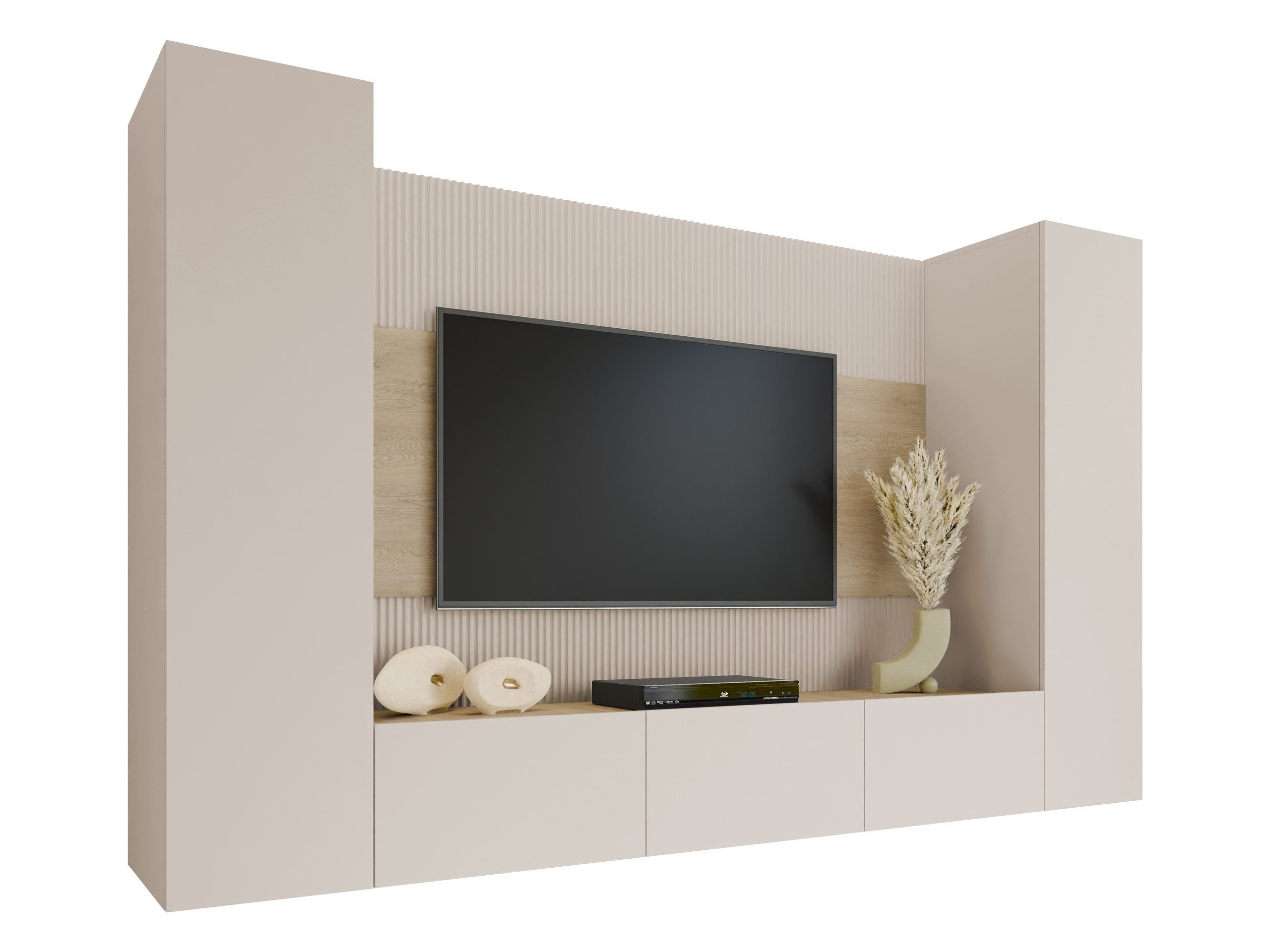 MIRJAN24 Wohnwand Deromi V, (4er-Set, TV-Lowboard, 2x Hängeschrank), Griffl günstig online kaufen