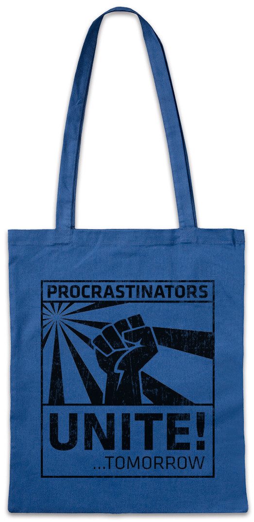 Beuteltasche Procrastinators Unite Stofftasche Geek Nerd Raised Fist Rebellion