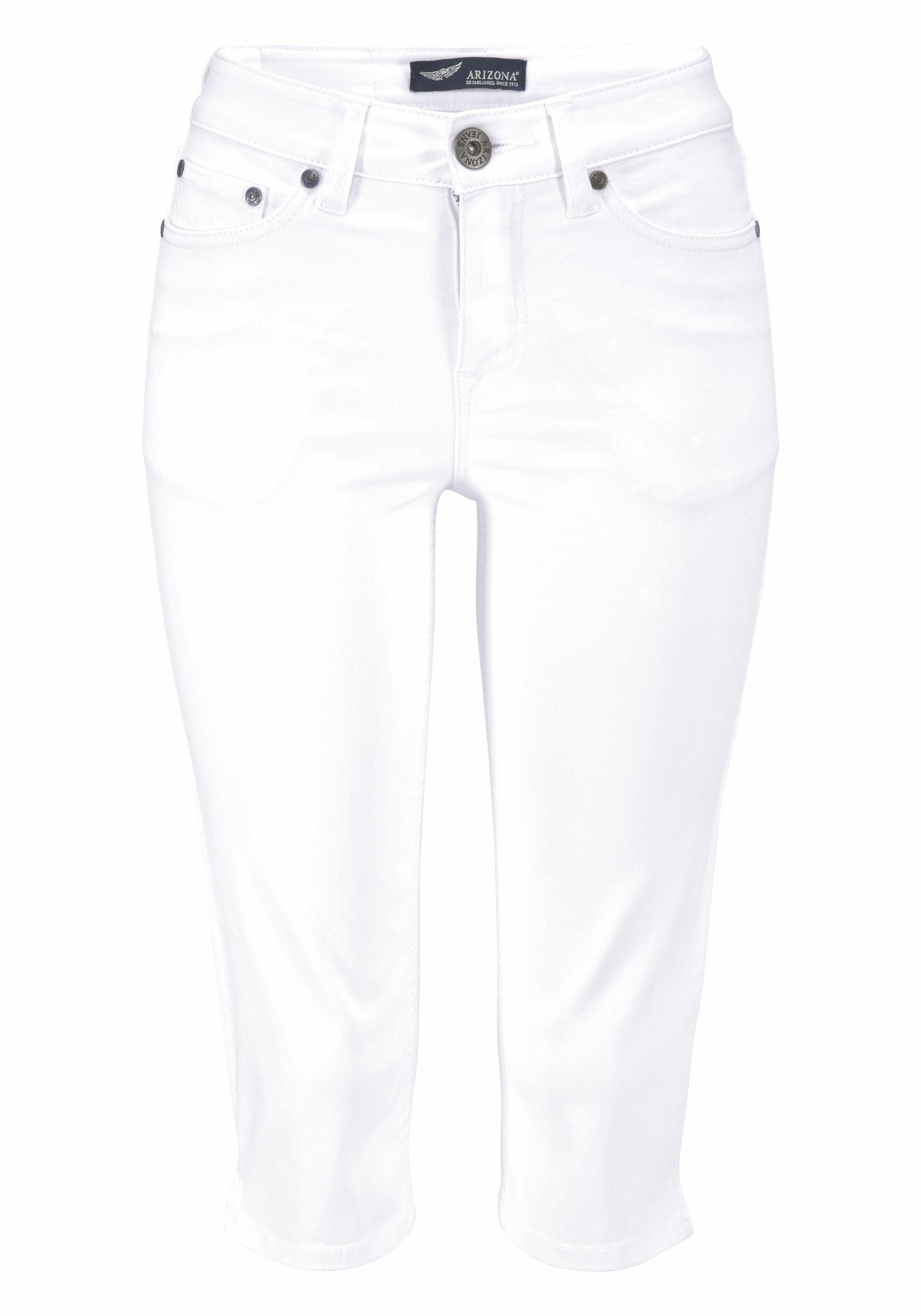 Caprijeans mit Schlitz am Saum