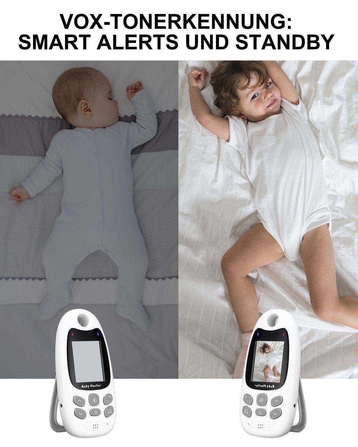 SinLaw Video-Babyphone Video Baby Monitor,Babyphone mit Kamera,Sprachfunktion, 1-tlg., Babyphone mit kamera,Musik mitbringen