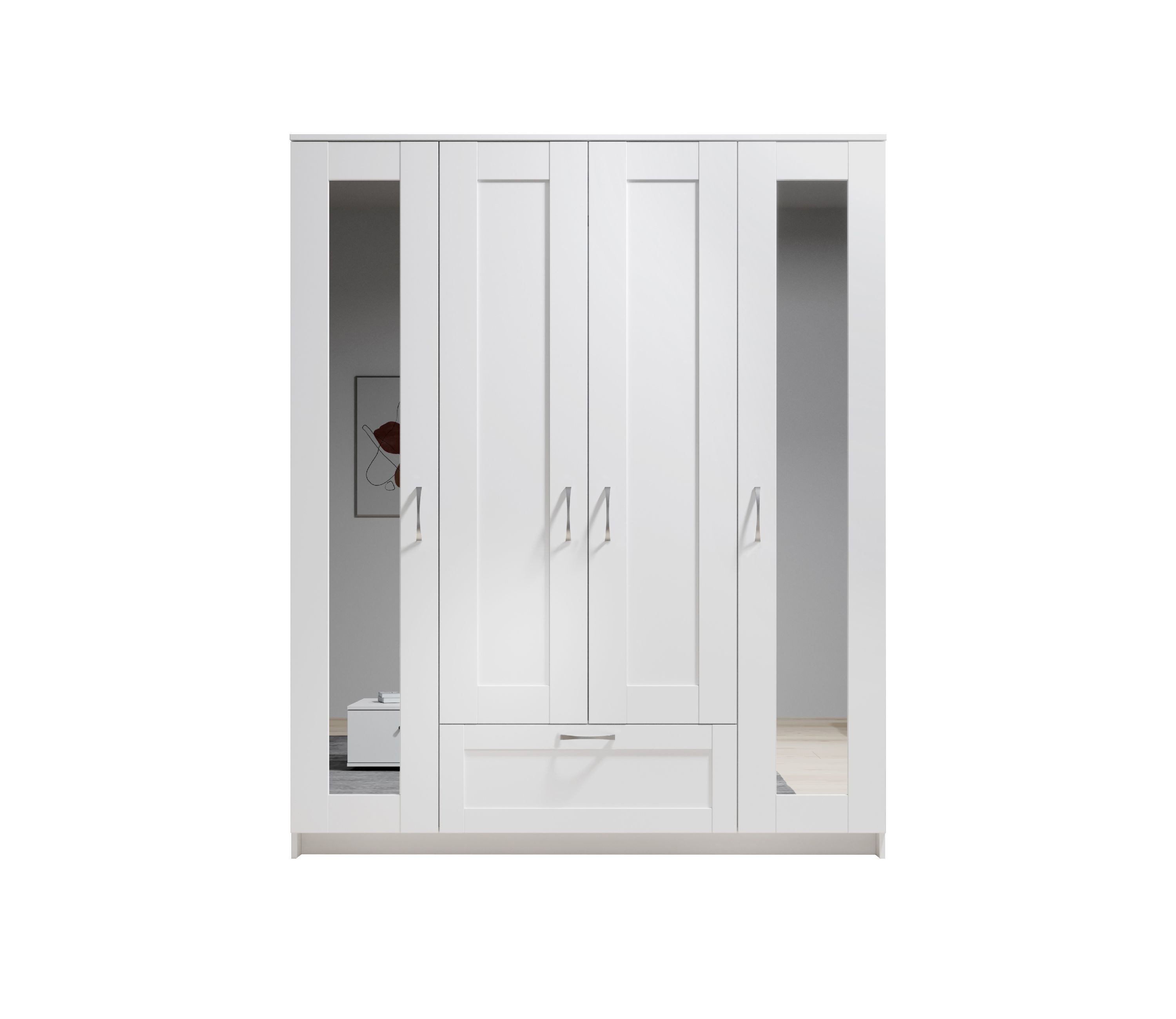 HARPER Kleiderschrank Kleiderschrank HARPER BODMIN BHT 156x191x50 cm weiß Drehtürenschrank