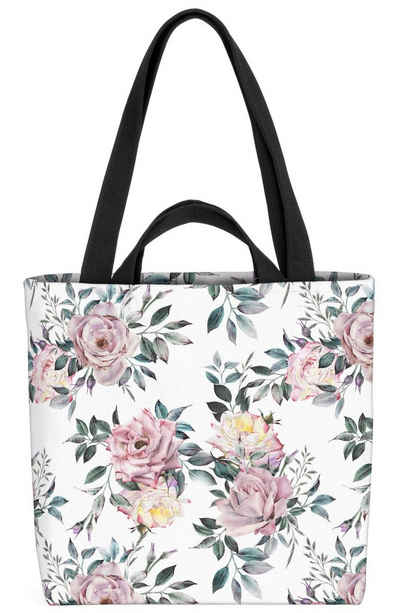 VOID Henkeltasche (1-tlg), Rosenblüten Blumenmuster Blumen Floral Rosen-Strauch Samen Planzen Blume