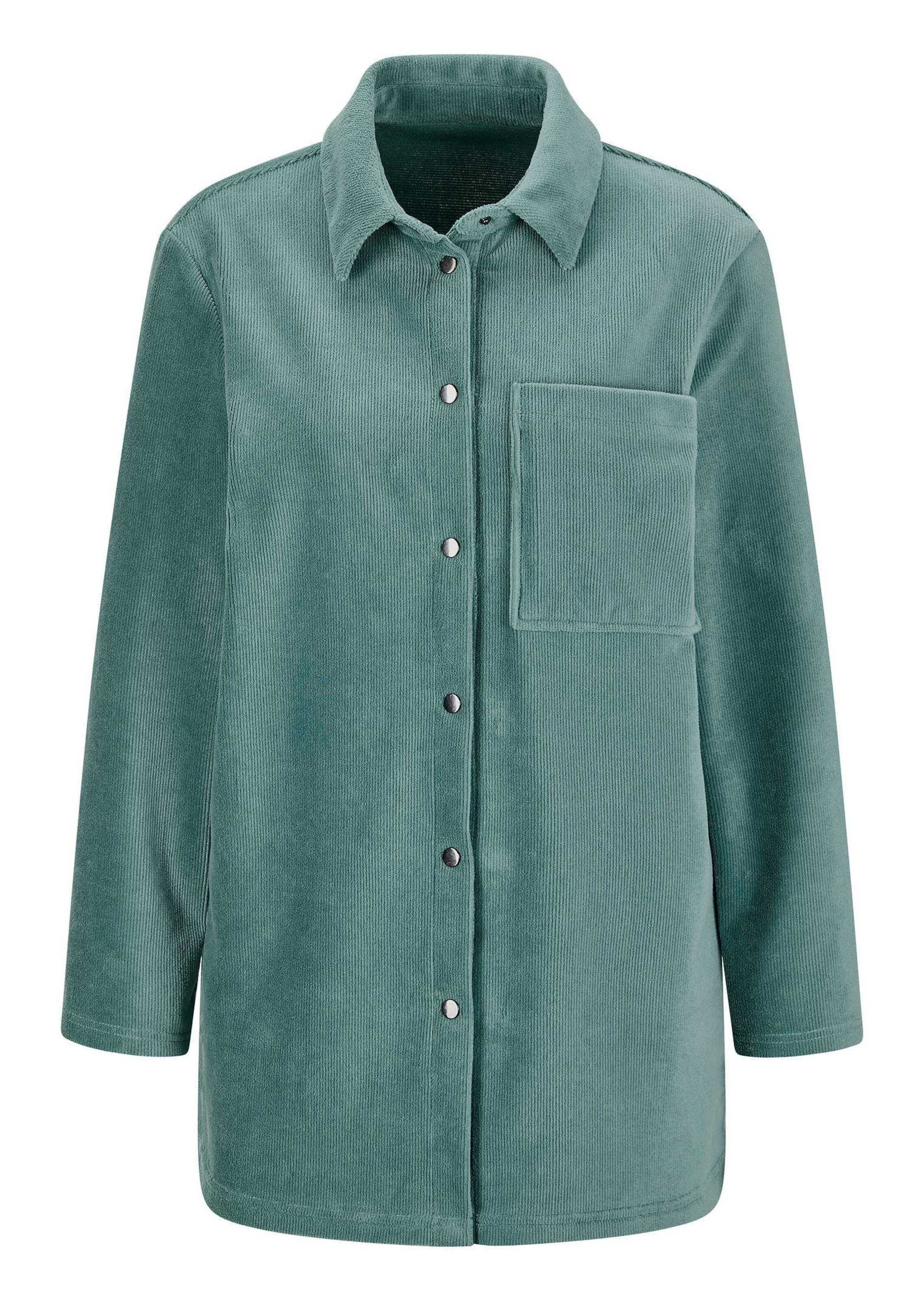 GOLDNER Outdoorjacke Kurzgröße: Weiche Hemdbluse mit Stretchkomfort Baumwollhemd mit Hemdkragen, Brusttasche, Knopfleiste, lange Ärmel