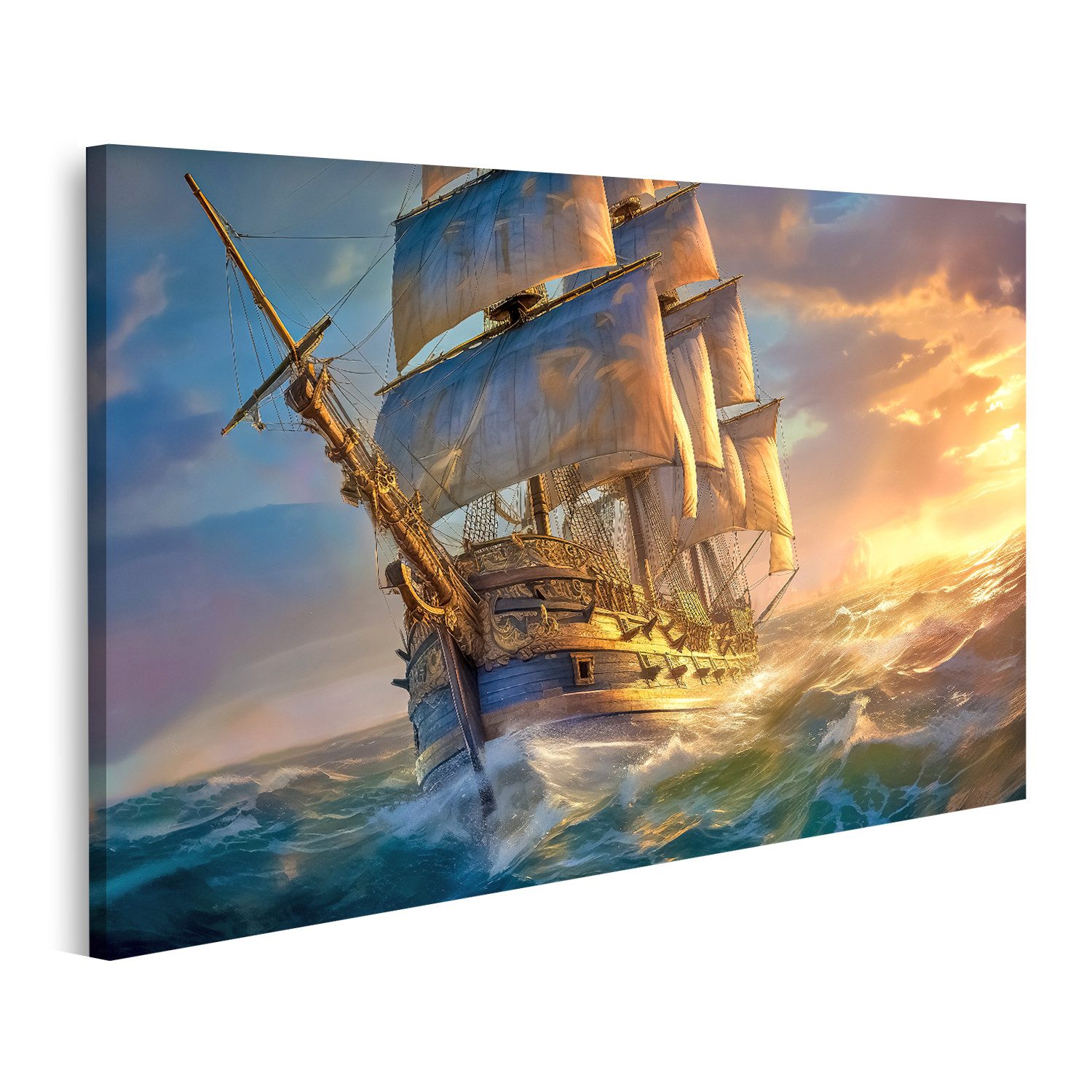 islandburner Leinwandbild Historisches Segelschiff See Bilder günstig online kaufen