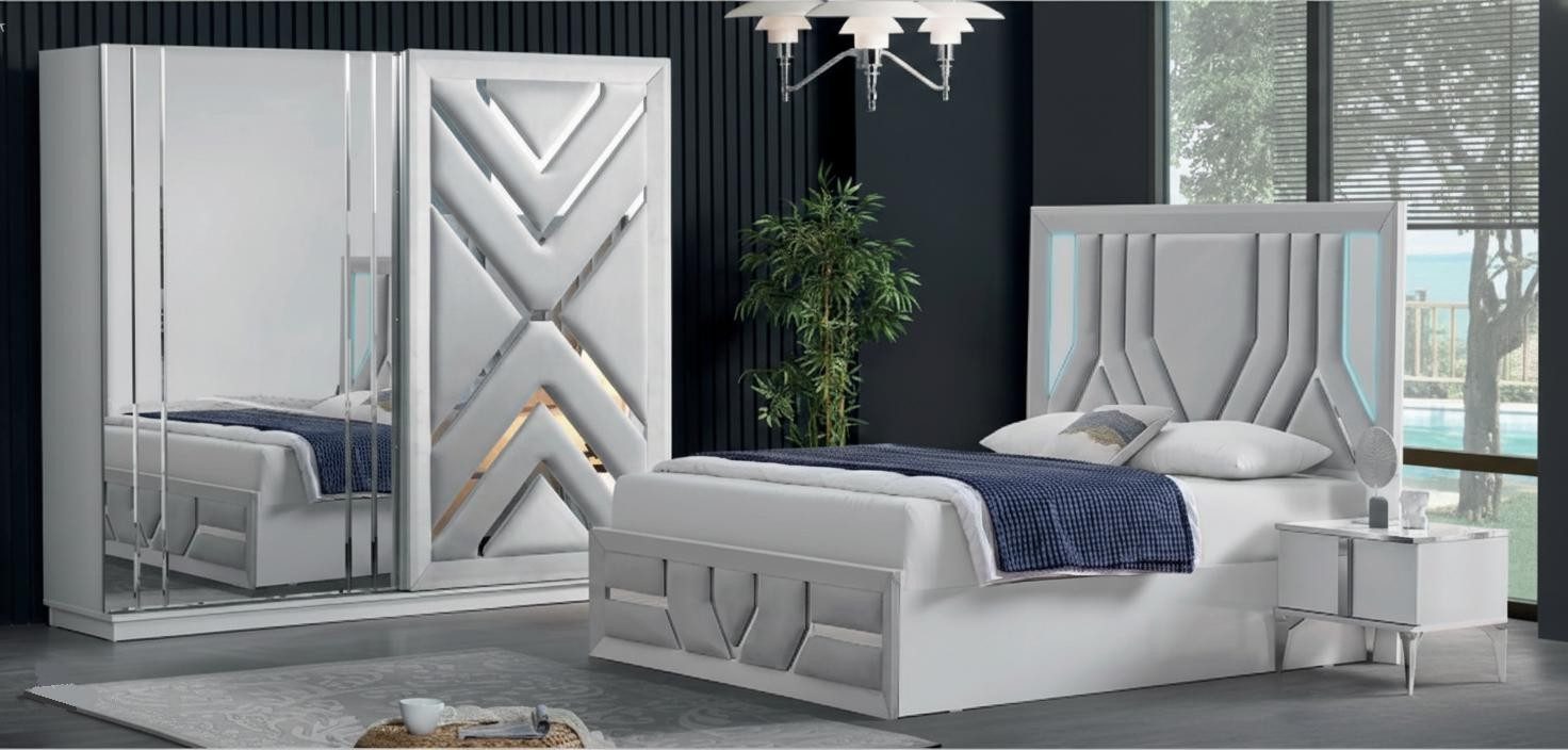 Xlmoebel Schlafzimmer-Set Elegantes 4-teiliges Schlafzimmer-Set mit Bett und Nachttischen, (4-tlg), Made in Europa