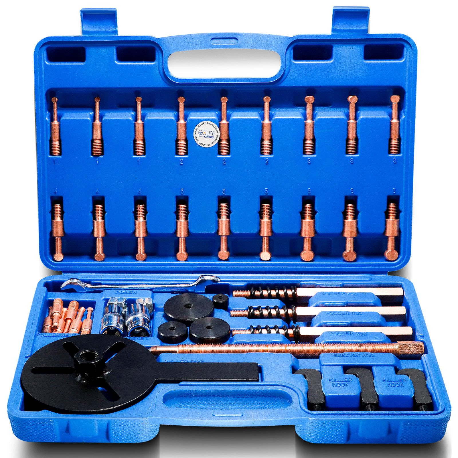 CCLIFE Radnabenabzieher 36-in-1 3-Klauen Lagerabzieher Set mit Haken- und Kugelkopfmethoden