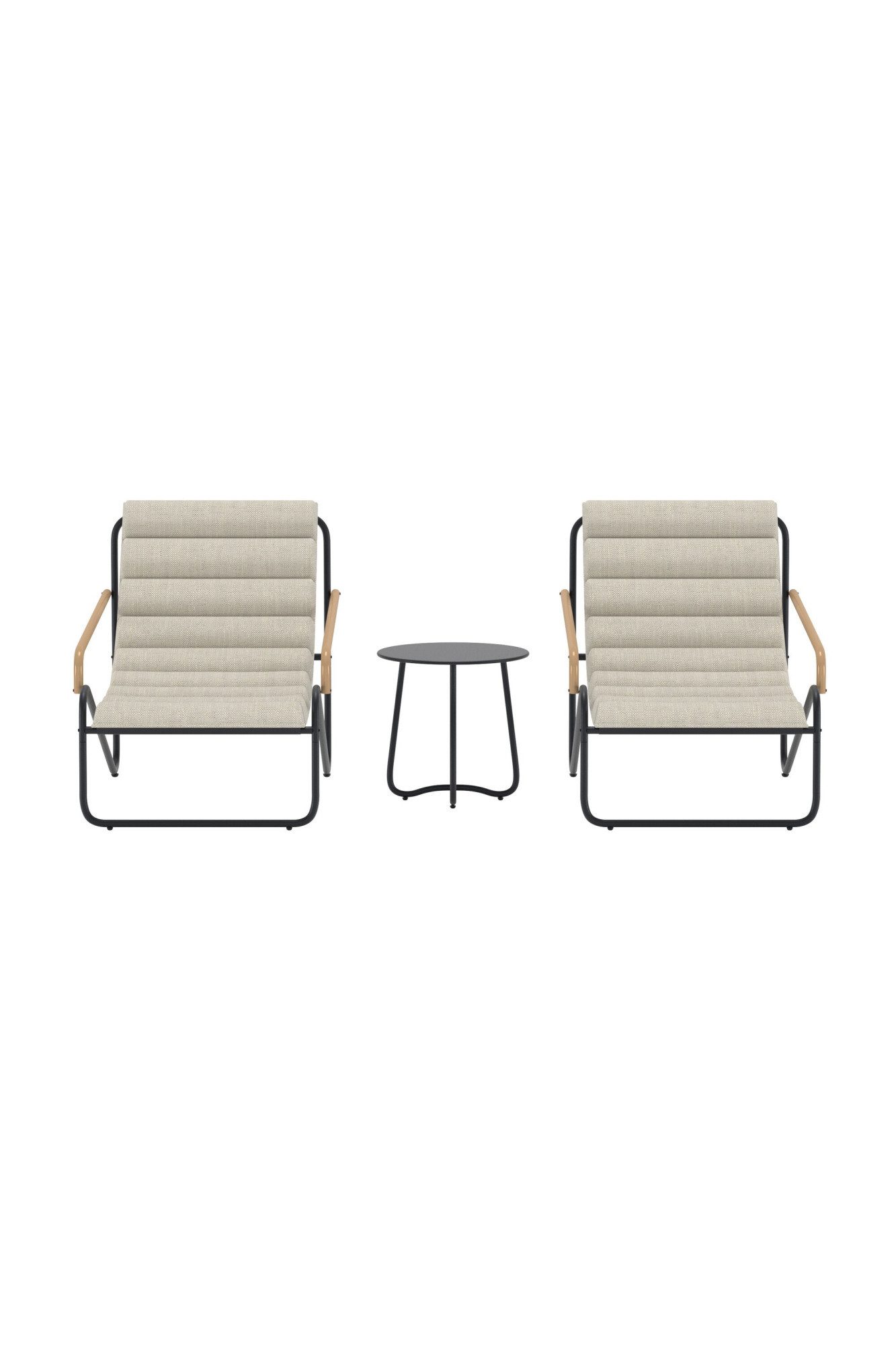 Venture Home Gartenlounge-Set Ithaka, großzügiges Outdoor-Set für hohen Sitzkomfort, (3-tlg), Loungemöbel mit Stoffbezug, angenehm, weich