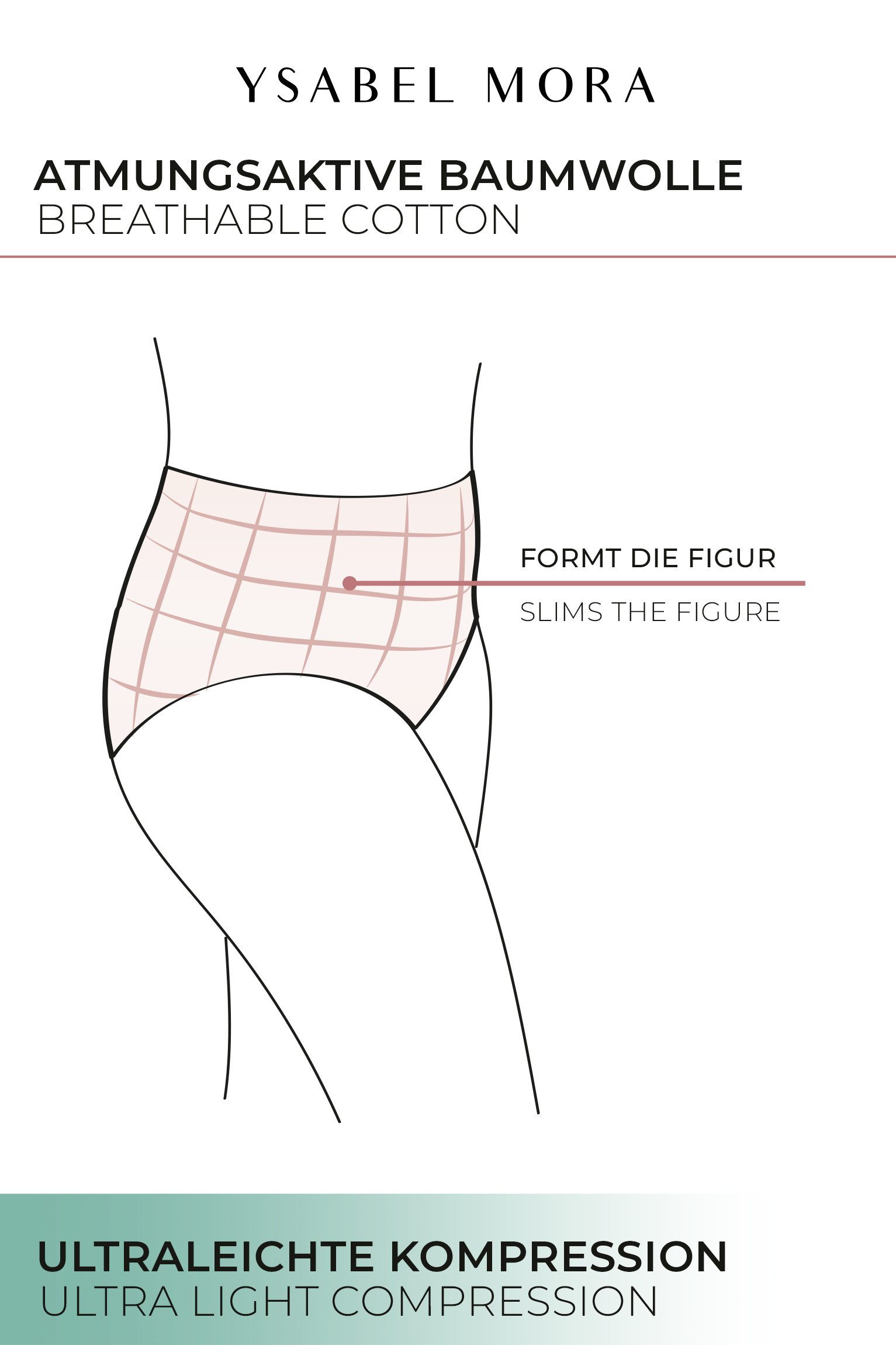 YSABEL MORA Shapingslip (3er Pack) Baumwollmix, elastisch, leichter Shape-Effekt, Spitze