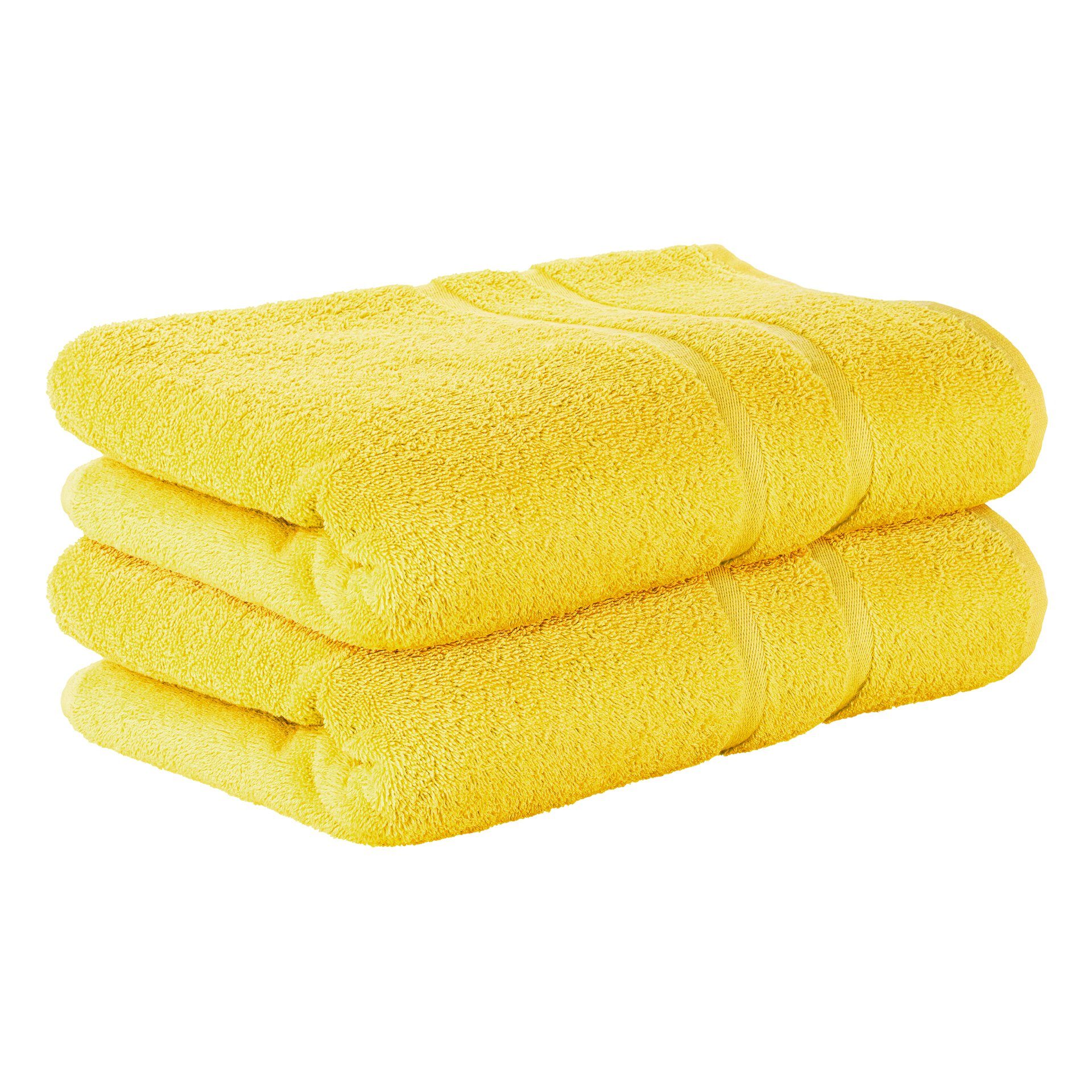 Gelb x Duschtuch Frottee 100% 140 StickandShine Baumwolle in (2 2er Duschtücher 70 Pack) Premium Frottee Duschtuch 500GSM 70x140 cm, aus 100% Stück Baumwolle 500g/m² Set cm