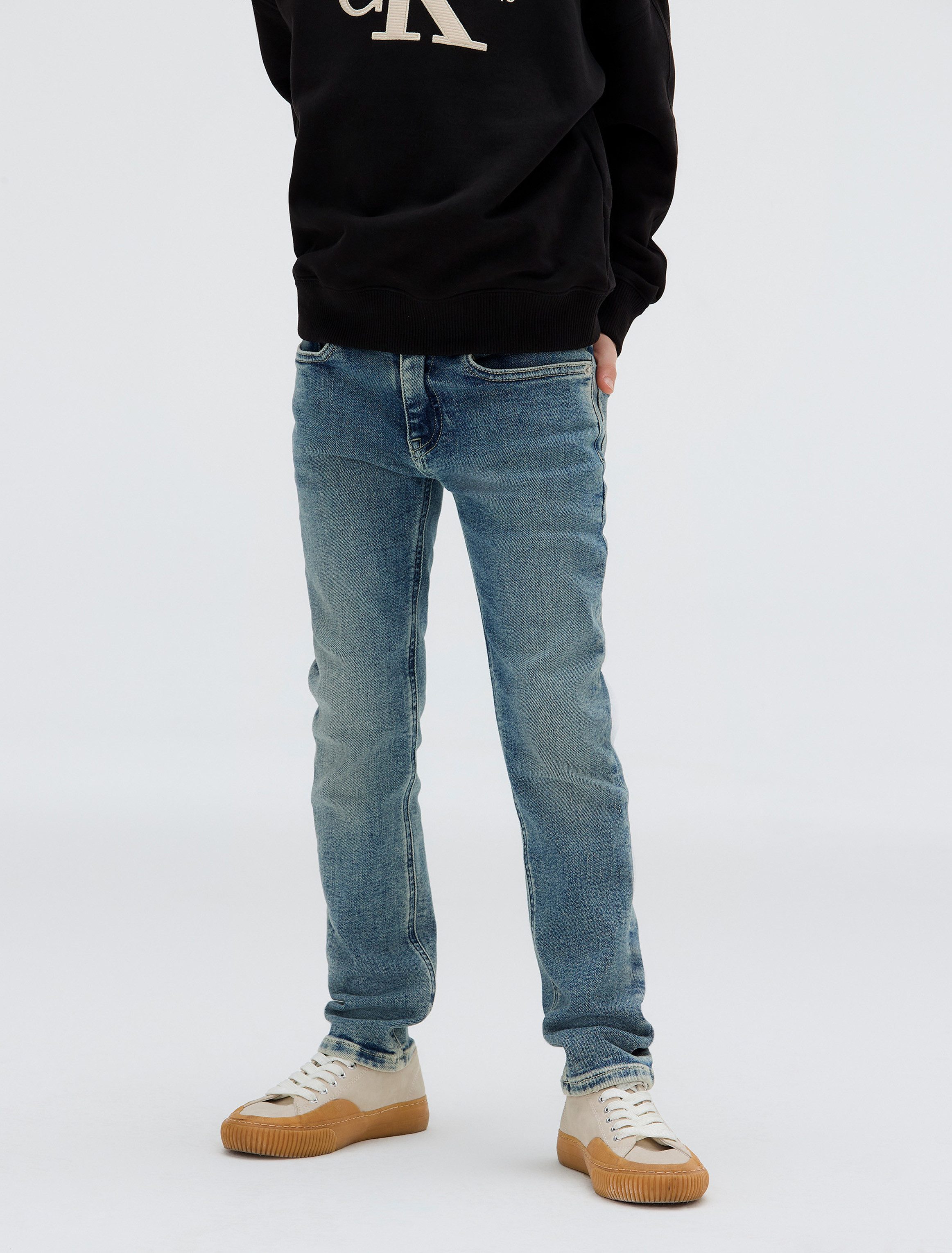 Calvin Klein Jeans Slim-fit-Jeans SLIM NEW MID BLUE PWS für Kinder bis 16 Jahre, in cooler Waschung