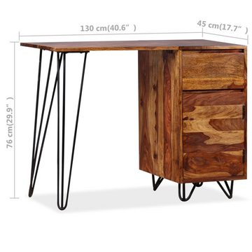 vidaXL Schreibtisch Schreibtisch mit 1 Schublade und 1 Schrank Massivholz
