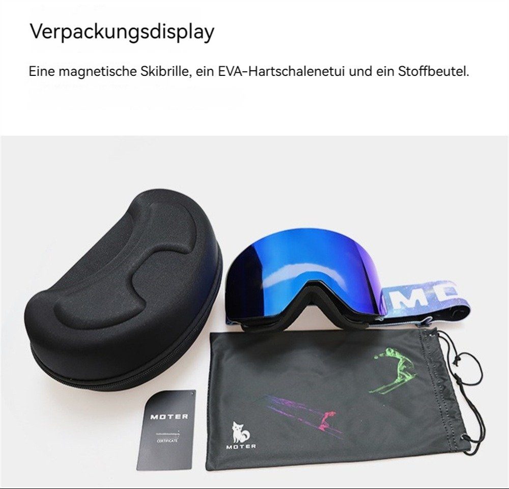 Dekorative Skibrille Skibrille UV-Schutz (1-St), praktischer Anti-Beschlag-Beschichtung UV Brillenträger, für Schutz, Für Erwachsene, Snowboardbrille mit